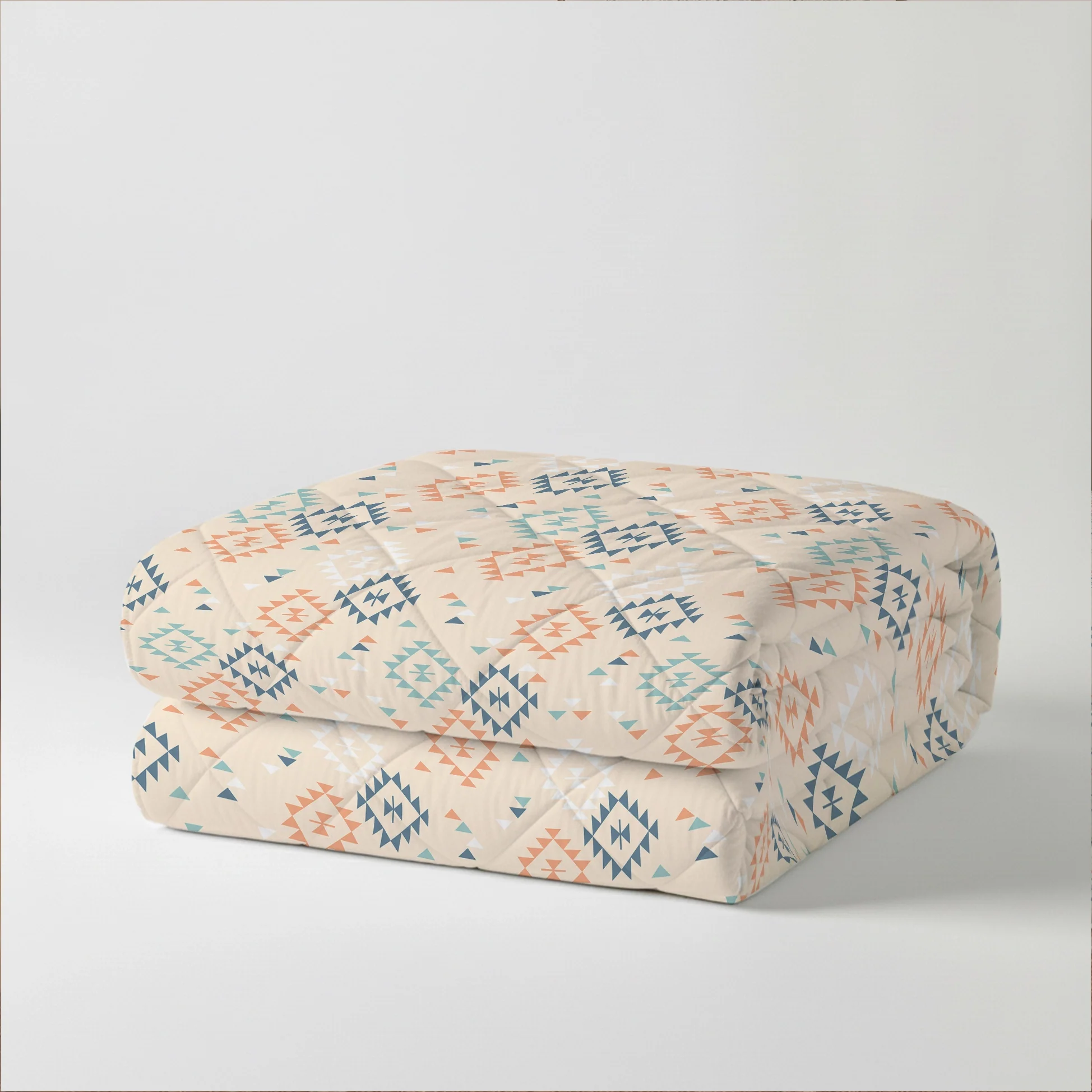 Aangan Weaves | Modern Geometric Printed 300 GSM Extra Warm Premium Comforter - Rich Teal - Image 4