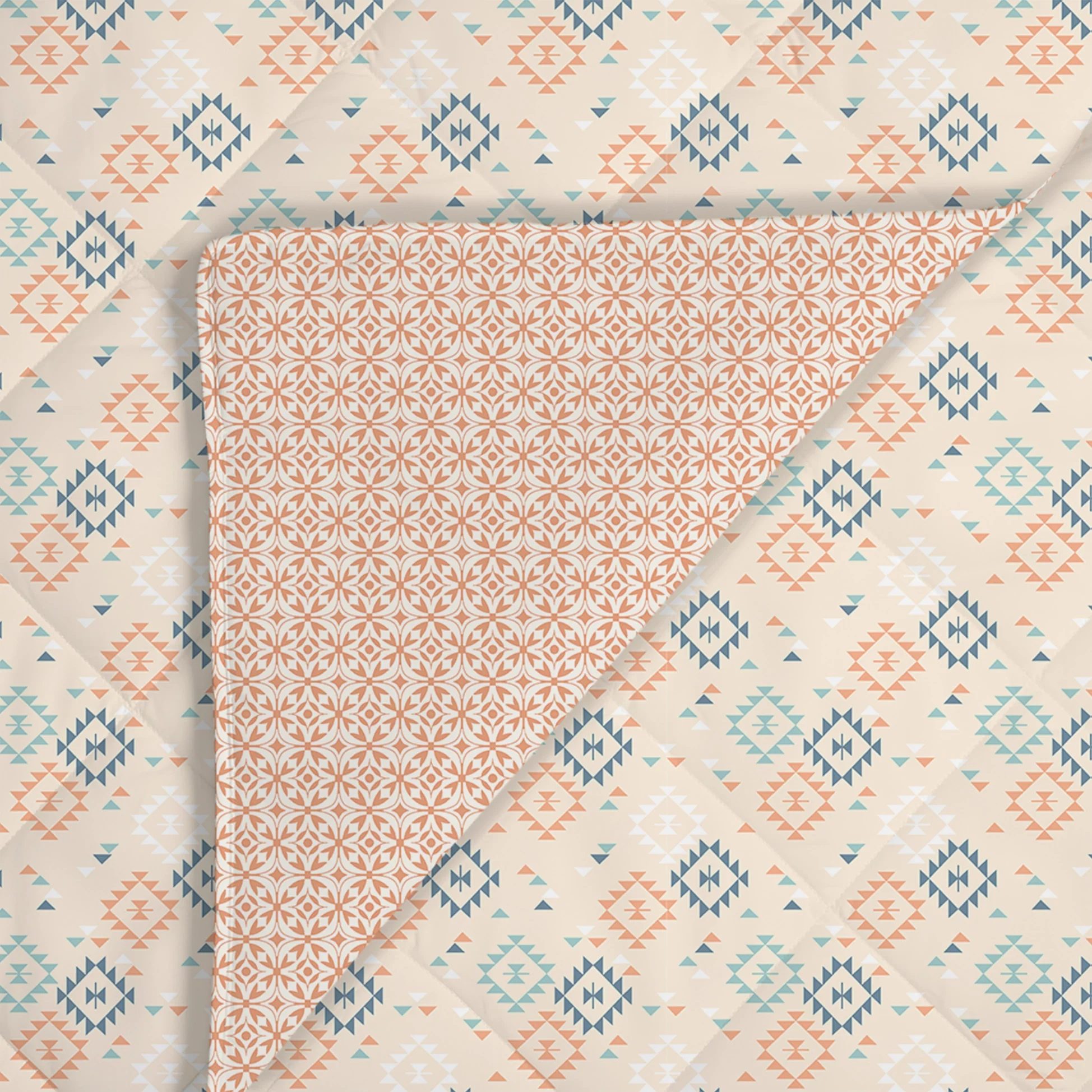 Aangan Weaves | Modern Geometric Printed 300 GSM Extra Warm Premium Comforter - Rich Teal - Image 5