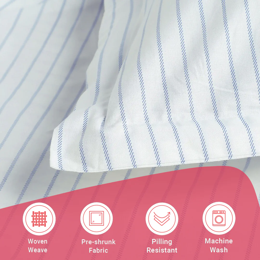 Bloomshire Classic | Everyday Charm Printed Cotton Fitted Sheet Set-Blue - Image 17