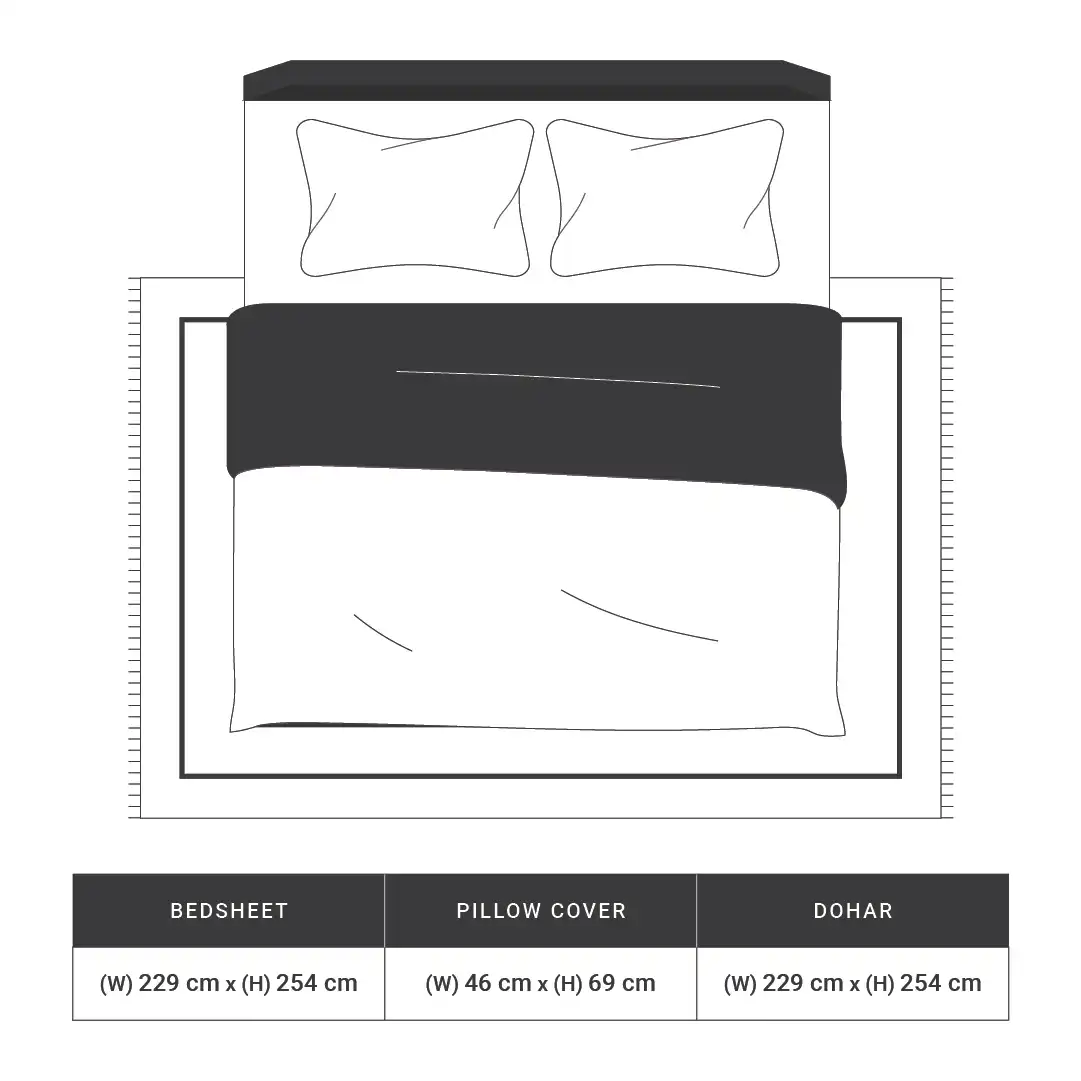 Chippa Lane | Contemporary Indian Print Design Coordinated Bedding Set | Set of Bedsheet & Dohar-Light Blue - Image 6