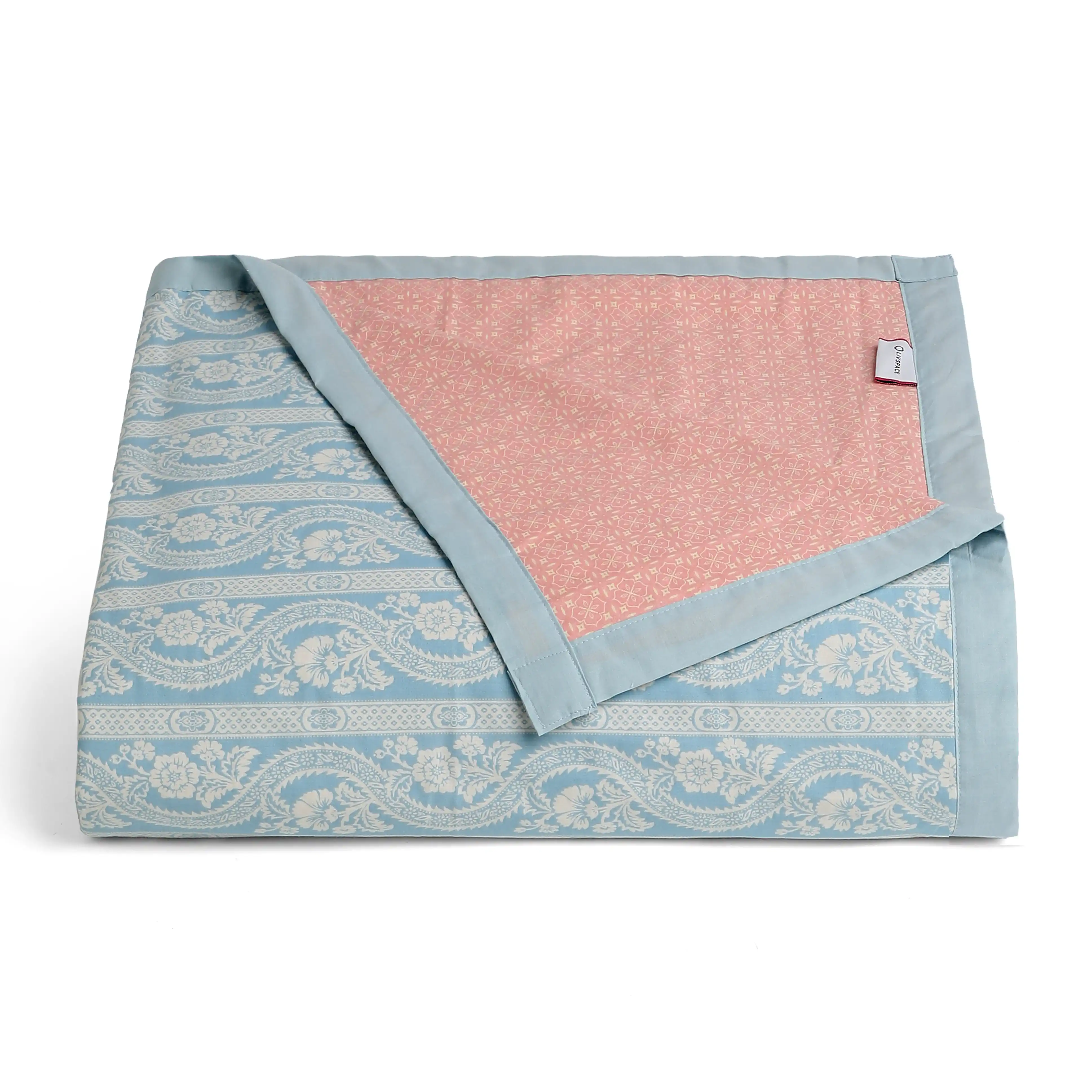 Chippa Lane | Contemporary Indian Print Design Coordinated Bedding Set | Set of Bedsheet & Dohar-Light Blue - Image 5