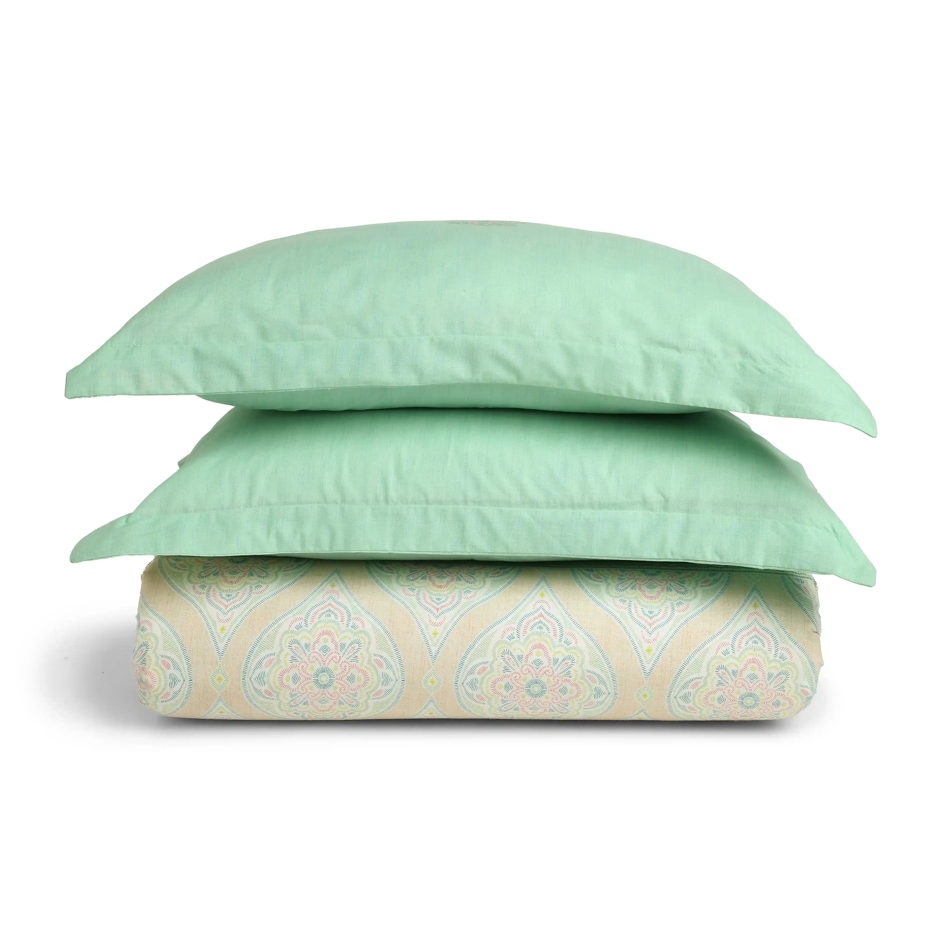 Chippa Lane | Contemporary Indian Print Design Cotton Bedsheet Set-Sage - Image 14