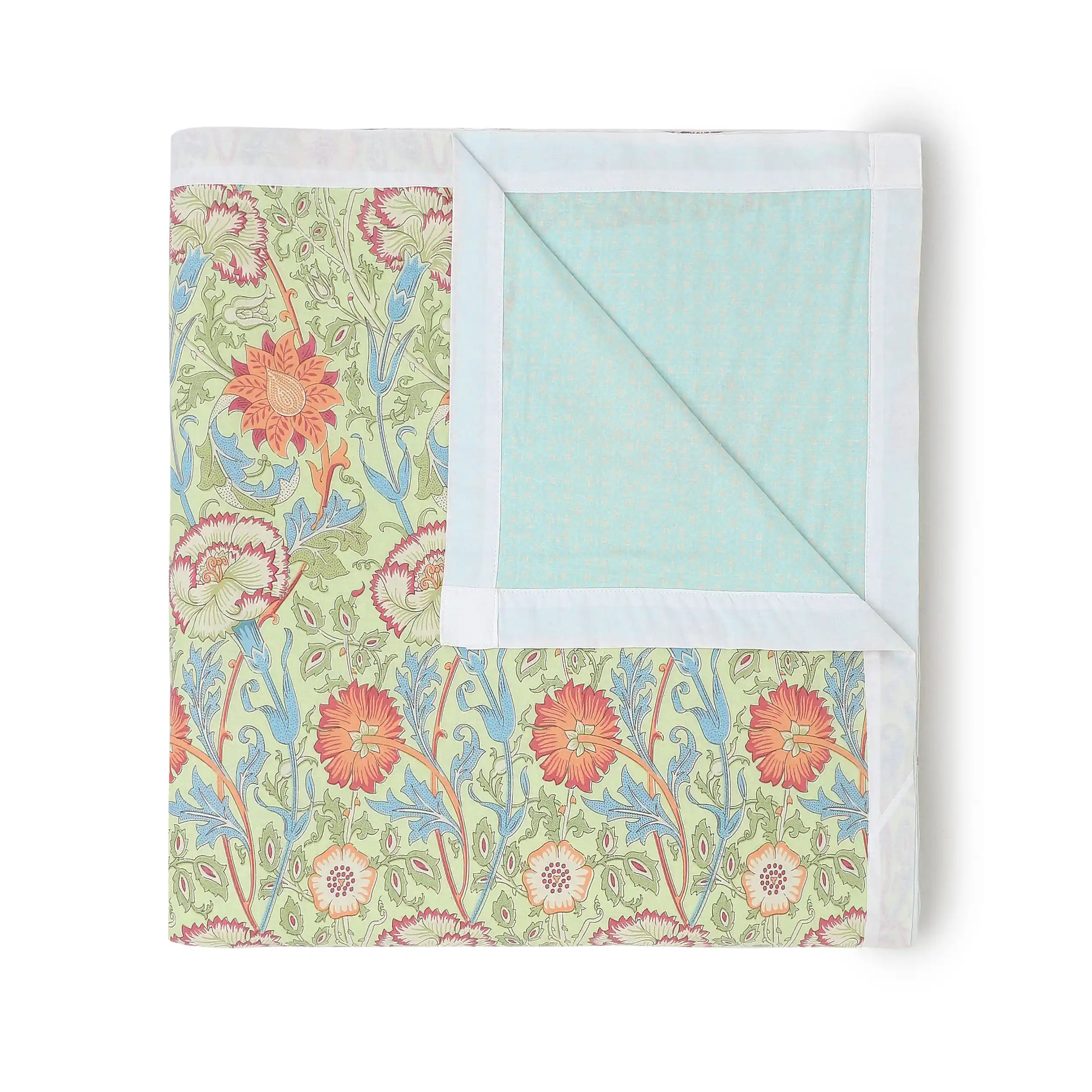 Chippa Lane | Contemporary Indian Print Design Reversible Dohar with Super Soft Flannel Layering-Green - Image 9