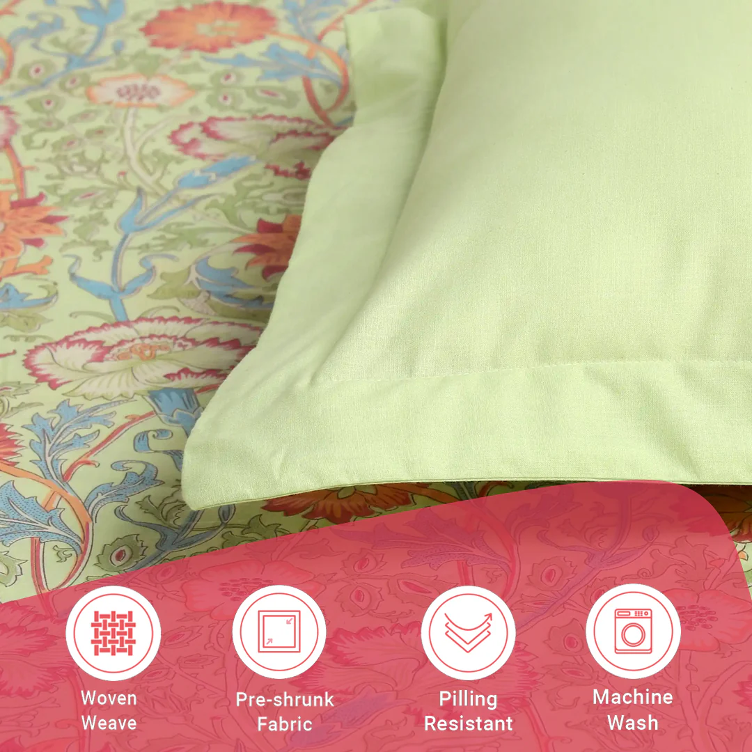 Chippa Lane | Contemporary Indian Print Design Cotton Fitted Sheet Set-Green - Image 17