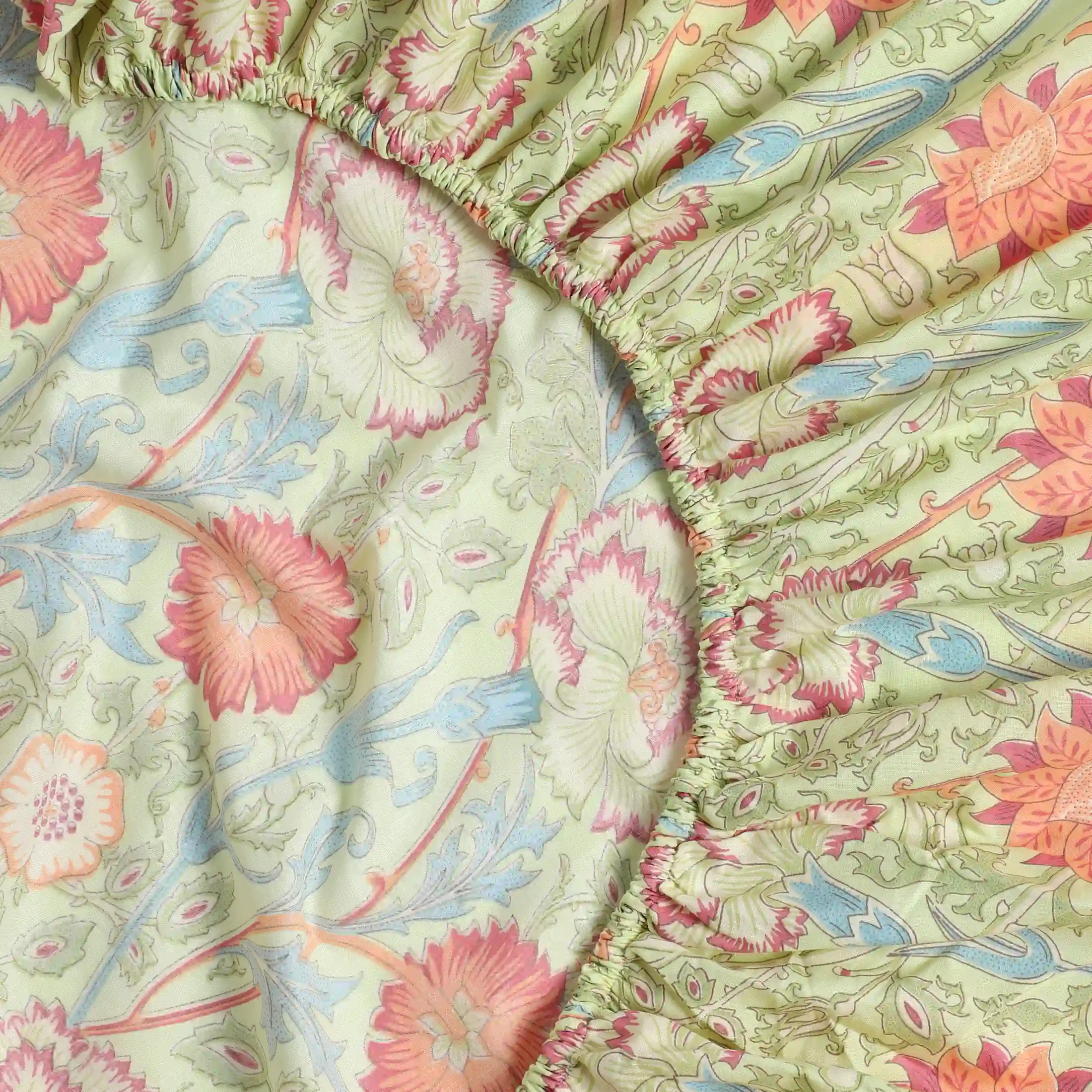 Chippa Lane | Contemporary Indian Print Design Cotton Fitted Sheet Set-Green - Image 7