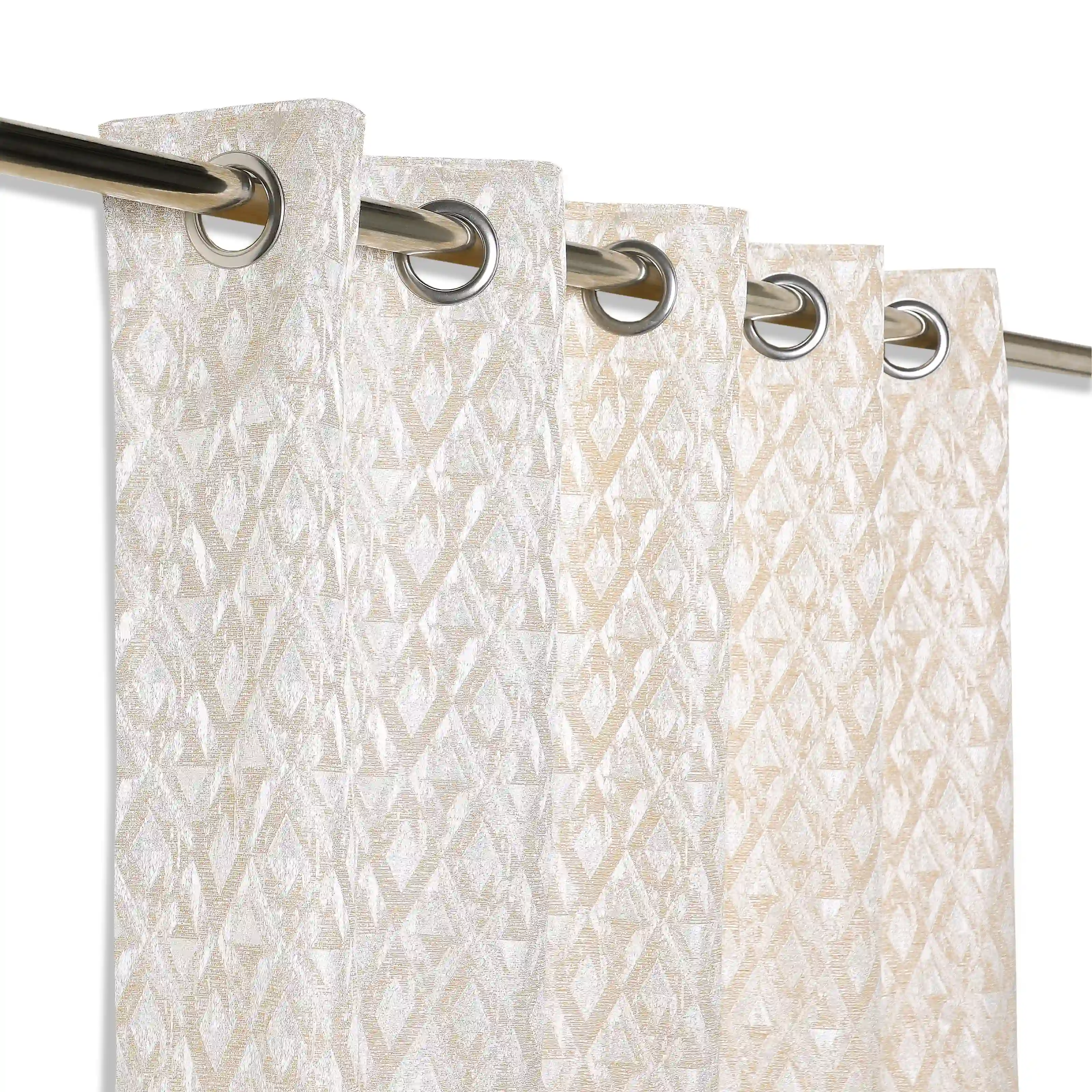 De Jacquard - Classic Set Of 2 Jacquard Readymade Curtains | Diamond Drift - Image 14
