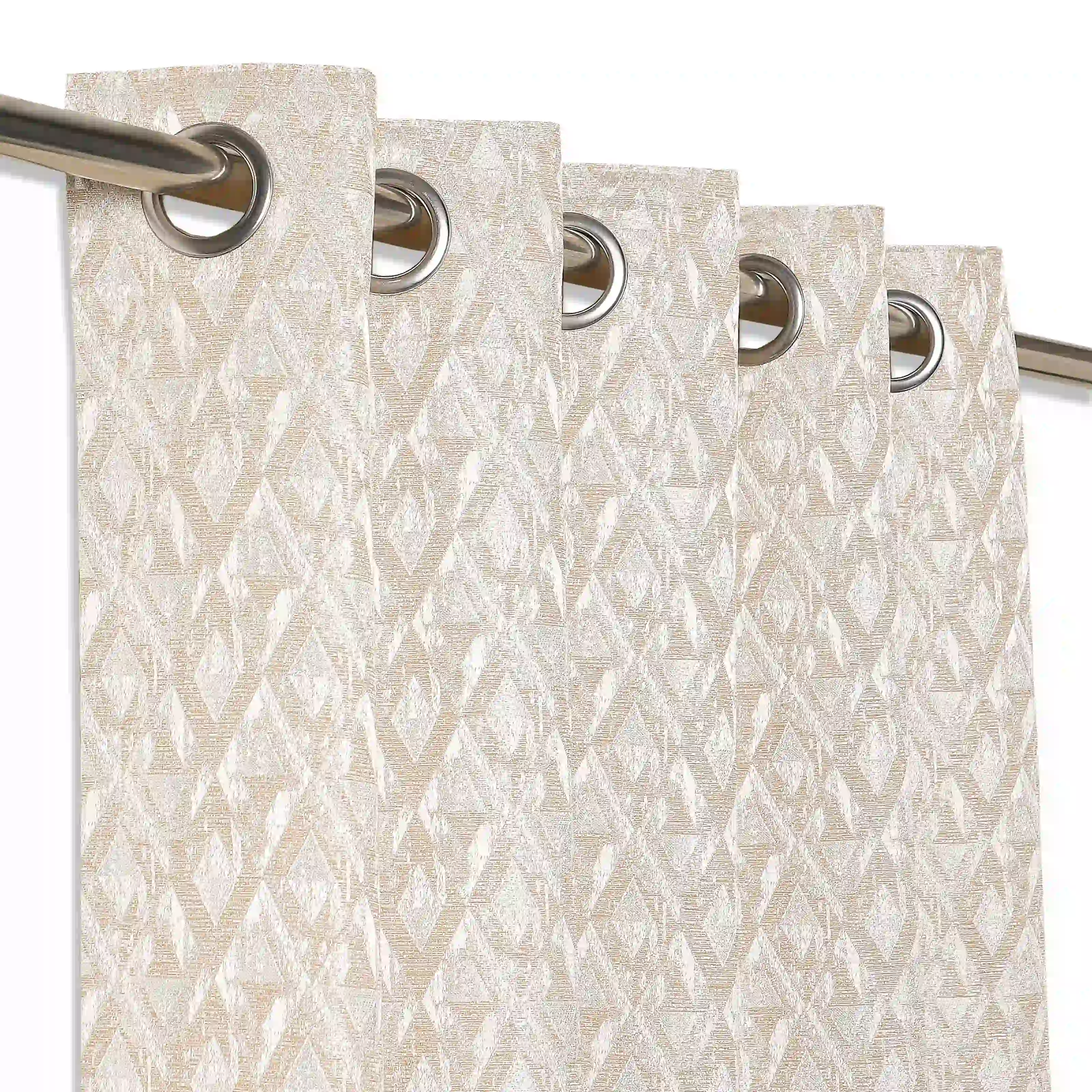De Jacquard - Classic Set Of 2 Jacquard Readymade Curtains | Diamond Drift - Image 18