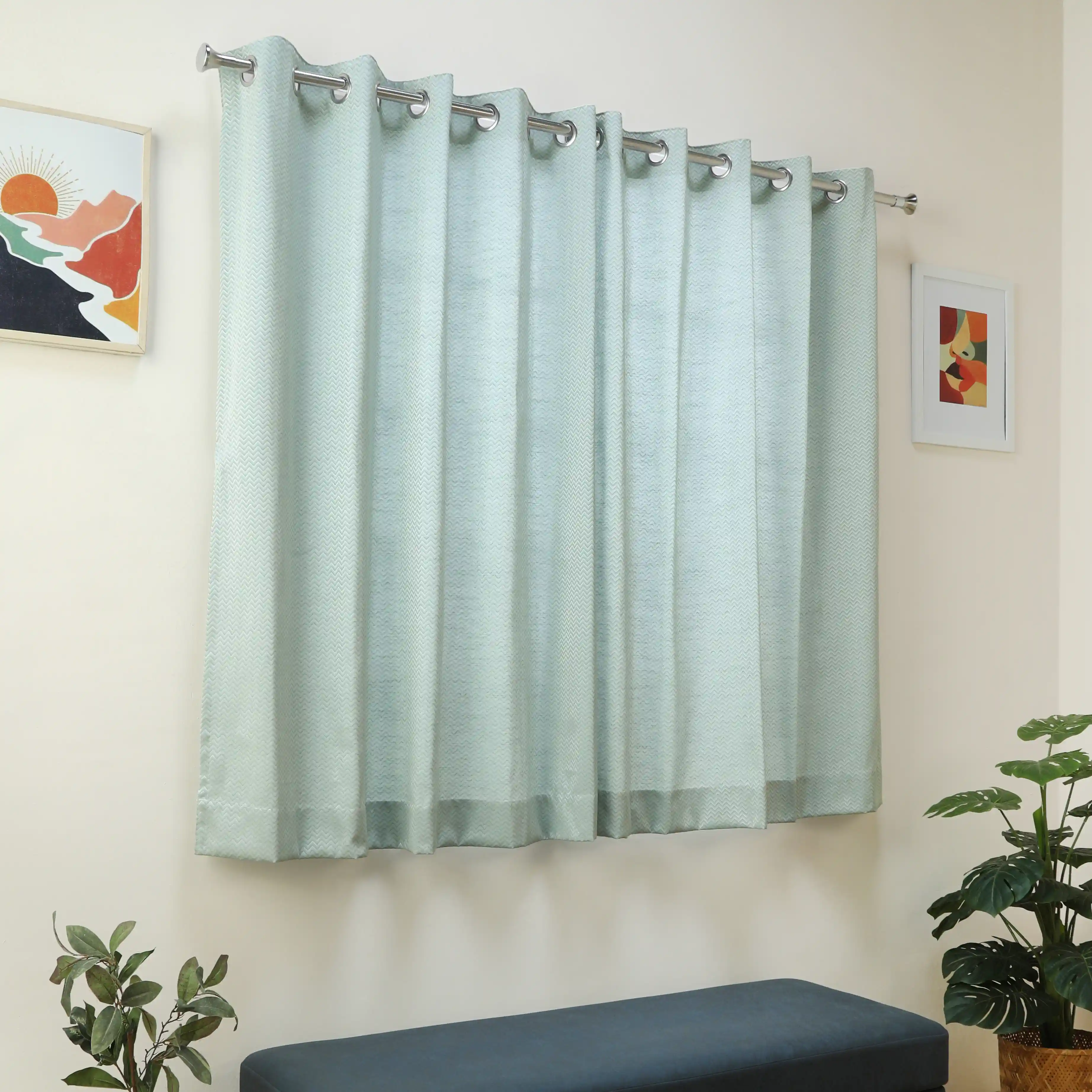 De Jacquard - Classic Set Of 2 Jacquard Readymade Curtains | Endless Chevron