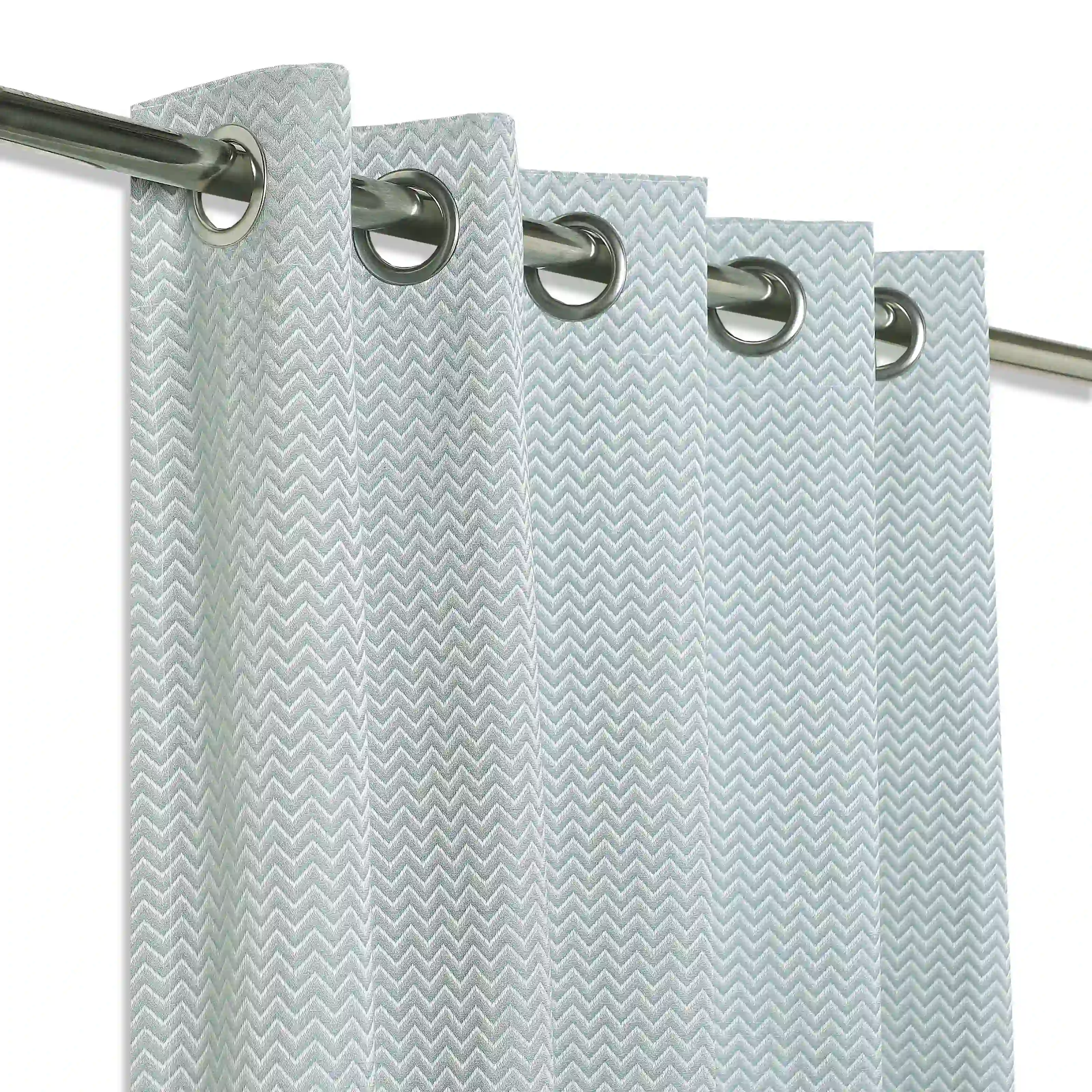 De Jacquard - Classic Set Of 2 Jacquard Readymade Curtains | Endless Chevron - Image 10