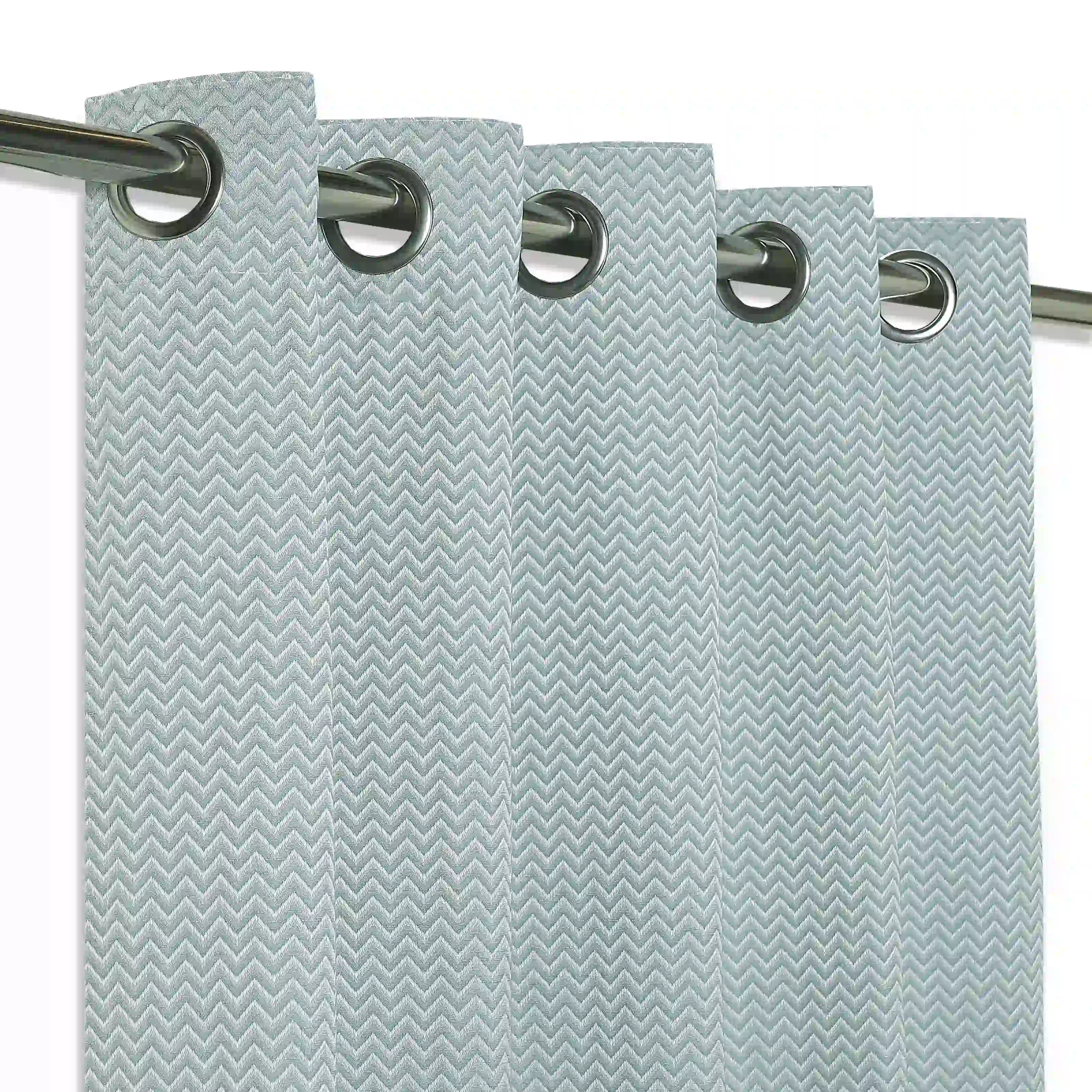 De Jacquard - Classic Set Of 2 Jacquard Readymade Curtains | Endless Chevron - Image 18