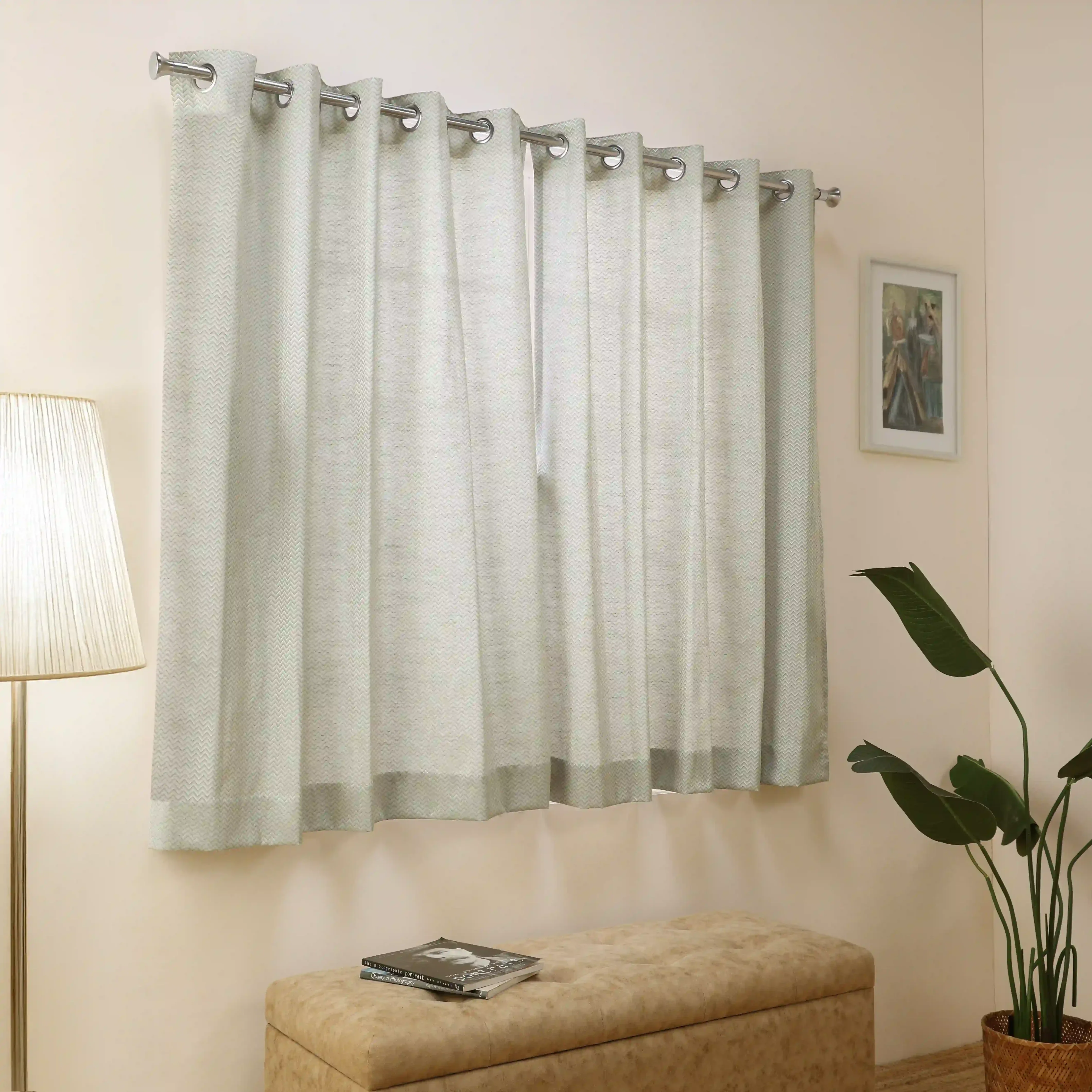 De Jacquard - Classic Set Of 2 Jacquard Readymade Curtains | Endless Chevron - Image 21