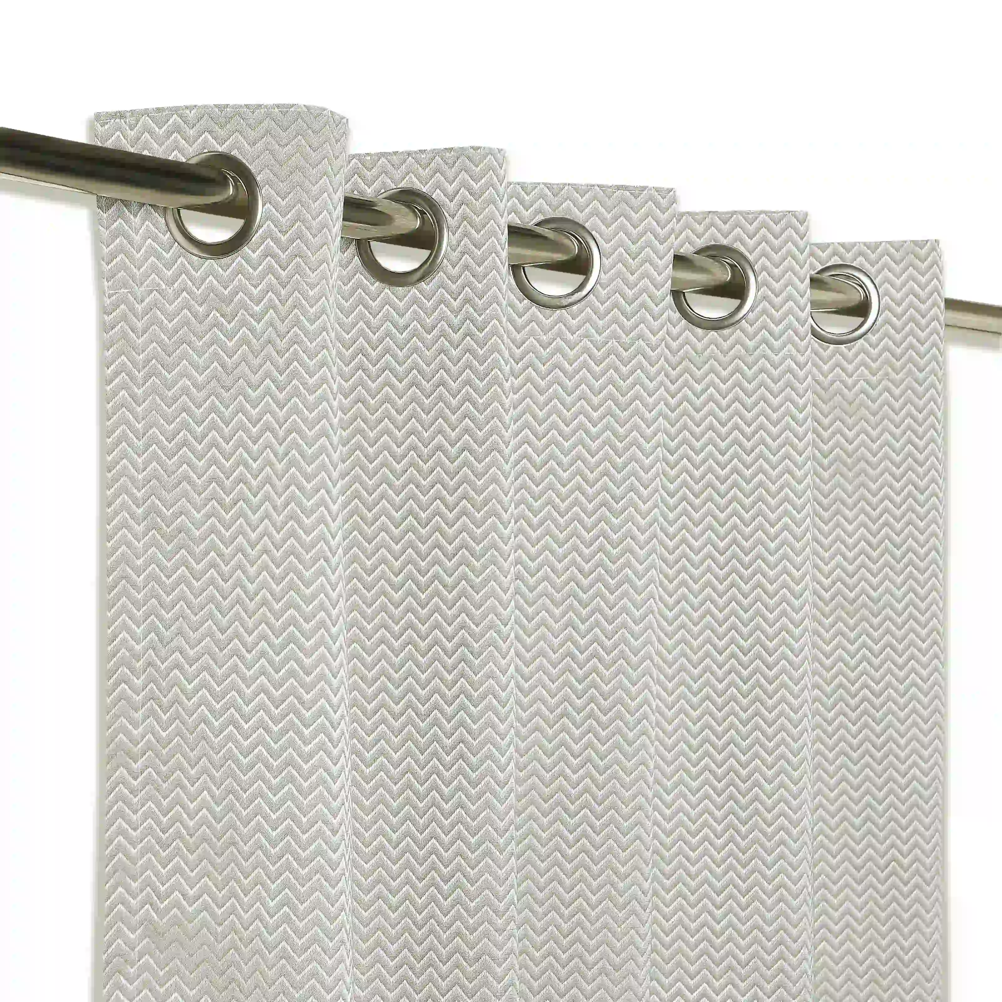 De Jacquard - Classic Set Of 2 Jacquard Readymade Curtains | Endless Chevron - Image 22