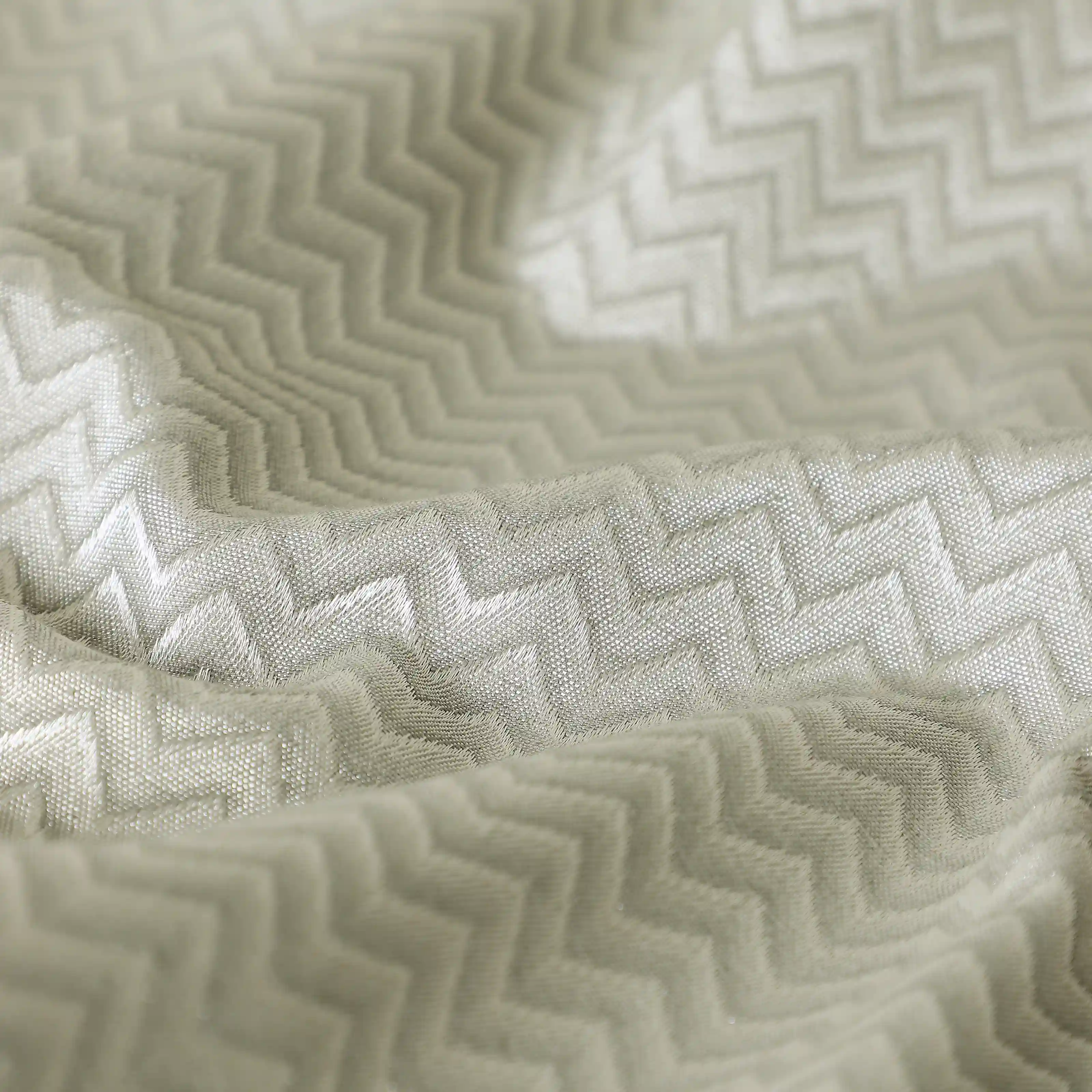 De Jacquard - Classic Set Of 2 Jacquard Readymade Curtains | Endless Chevron - Image 23
