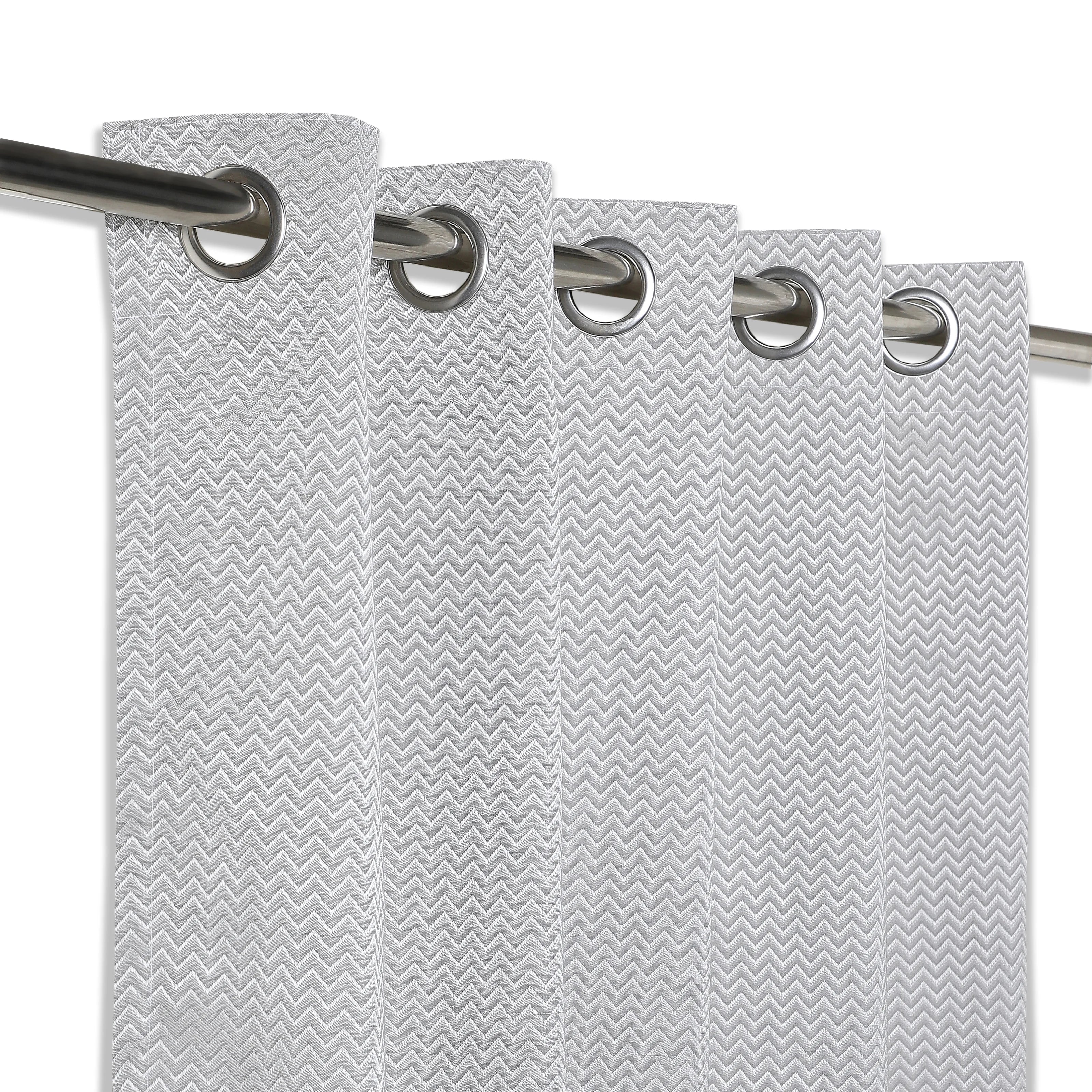 De Jacquard - Classic Set Of 2 Jacquard Readymade Curtains | Endless Chevron - Image 8