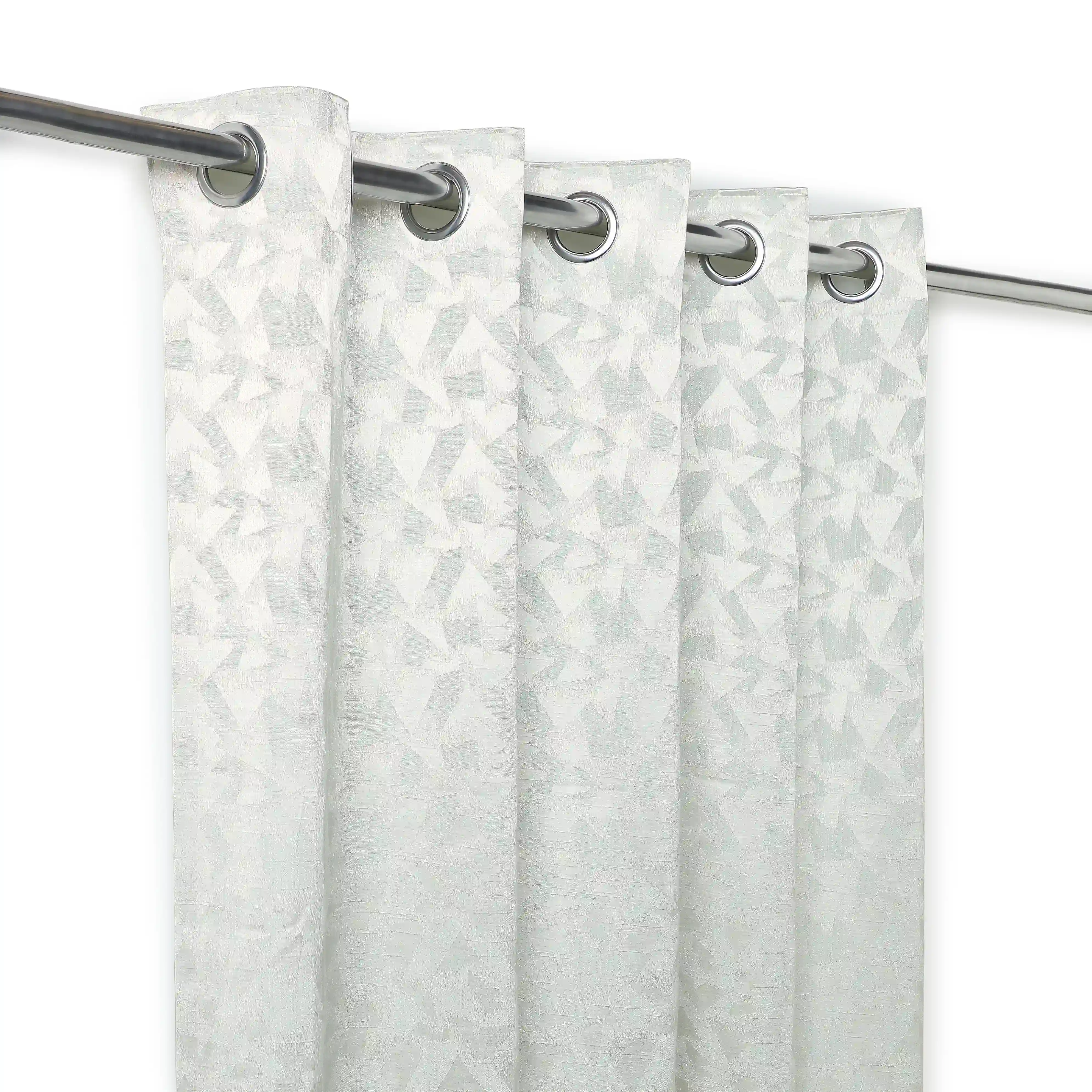 De Jacquard - Classic Set Of 2 Jacquard Readymade Curtains | Geometric Haze - Image 10