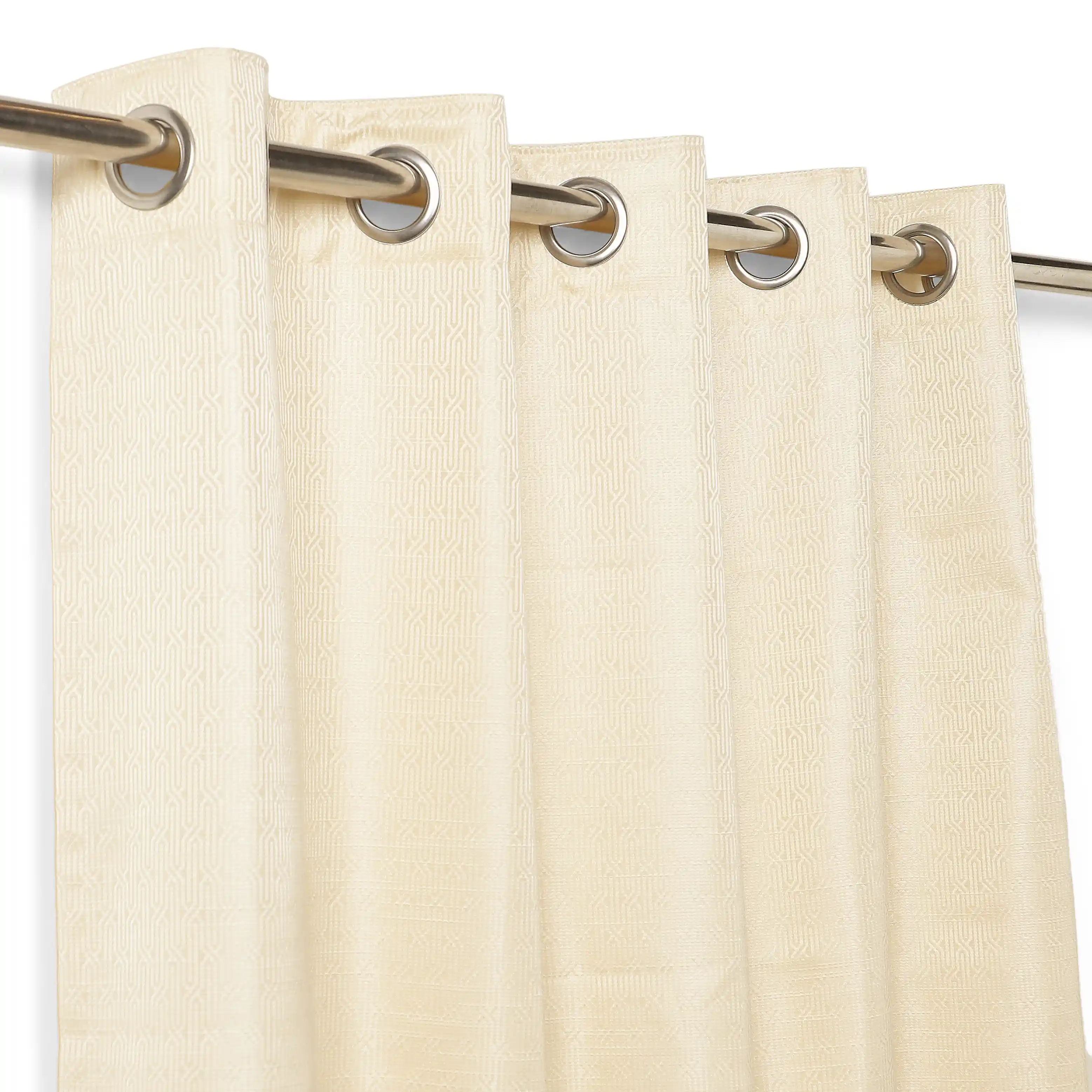 De Jacquard - Classic Set Of 2 Jacquard Readymade Curtains | Layered Lines - Image 14