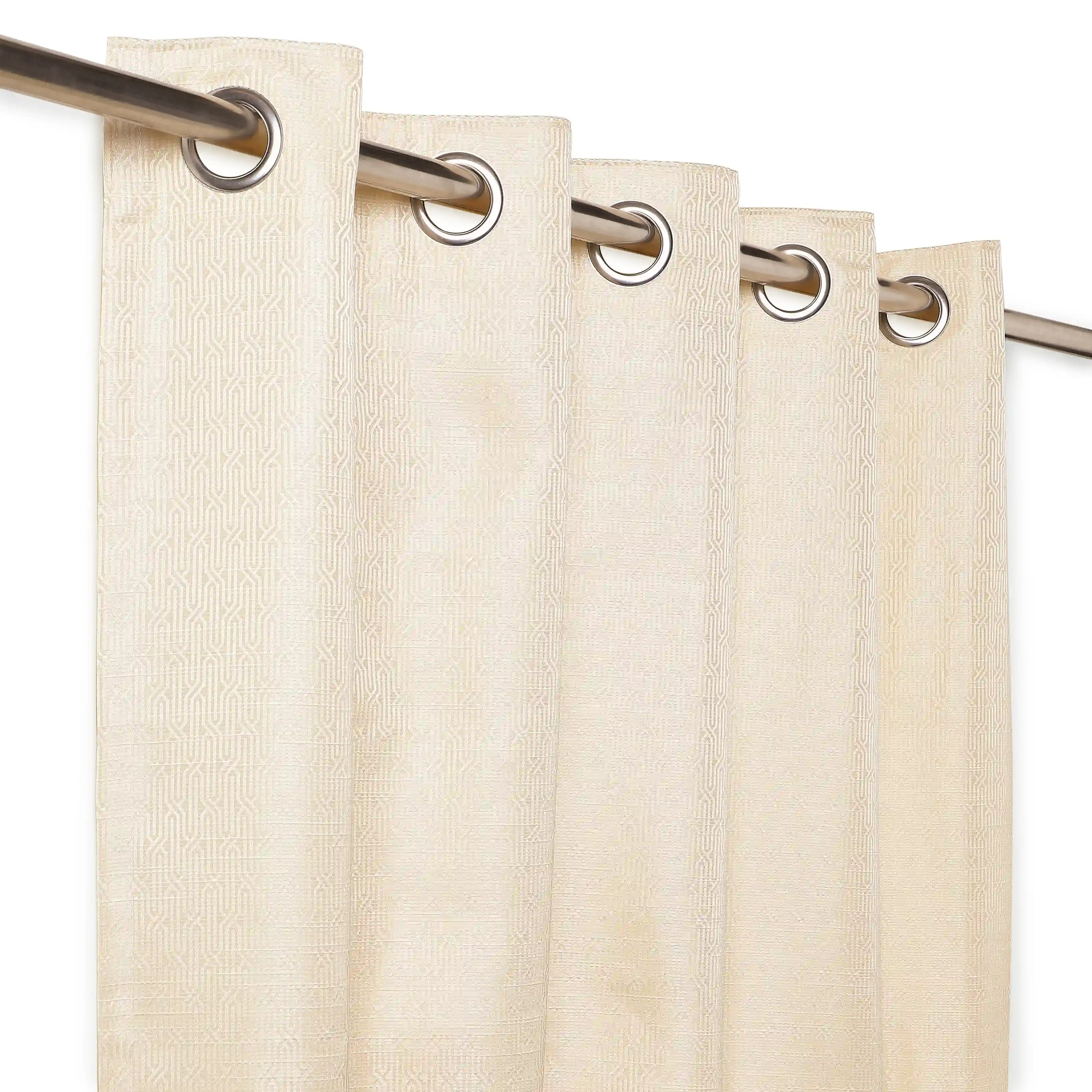 De Jacquard - Classic Set Of 2 Jacquard Readymade Curtains | Layered Lines - Image 18