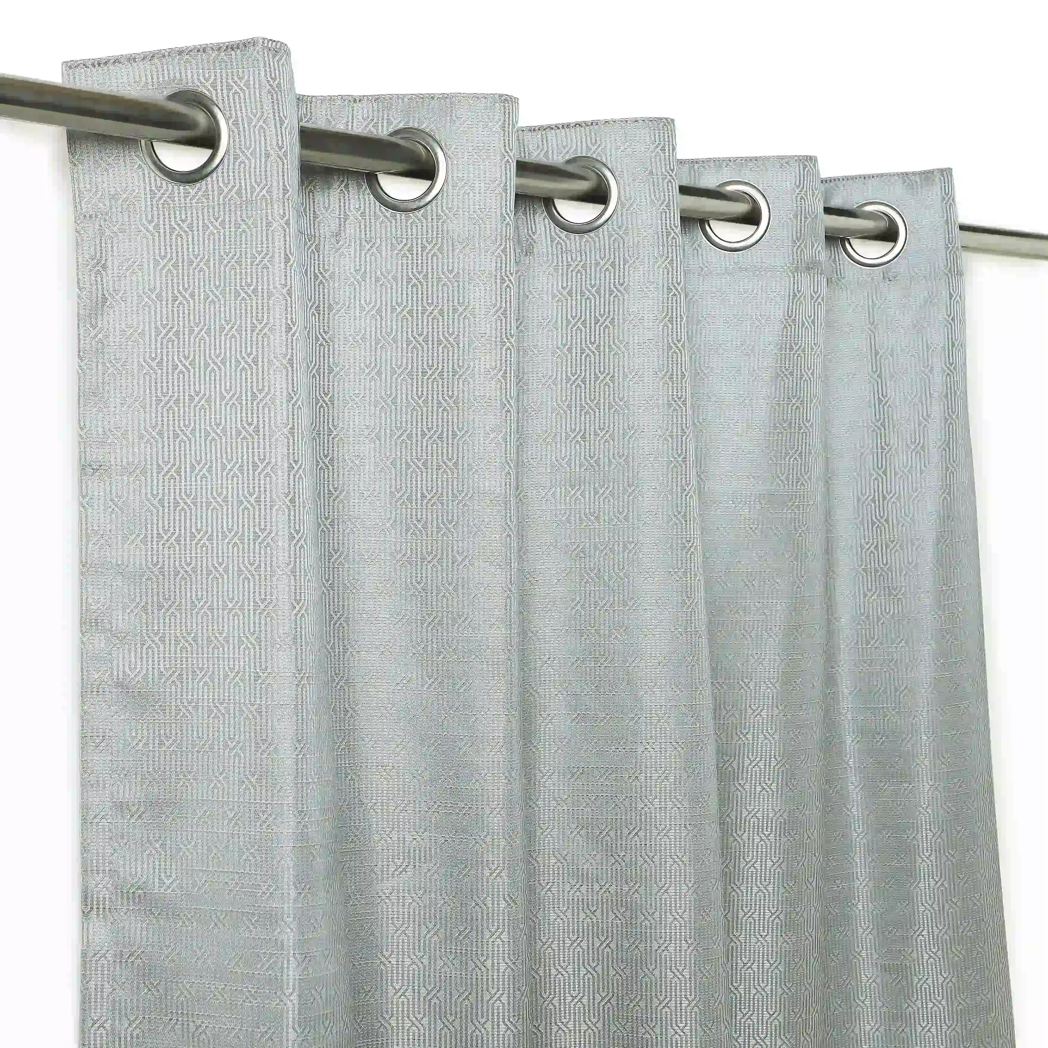 De Jacquard - Classic Set Of 2 Jacquard Readymade Curtains | Layered Lines - Image 26