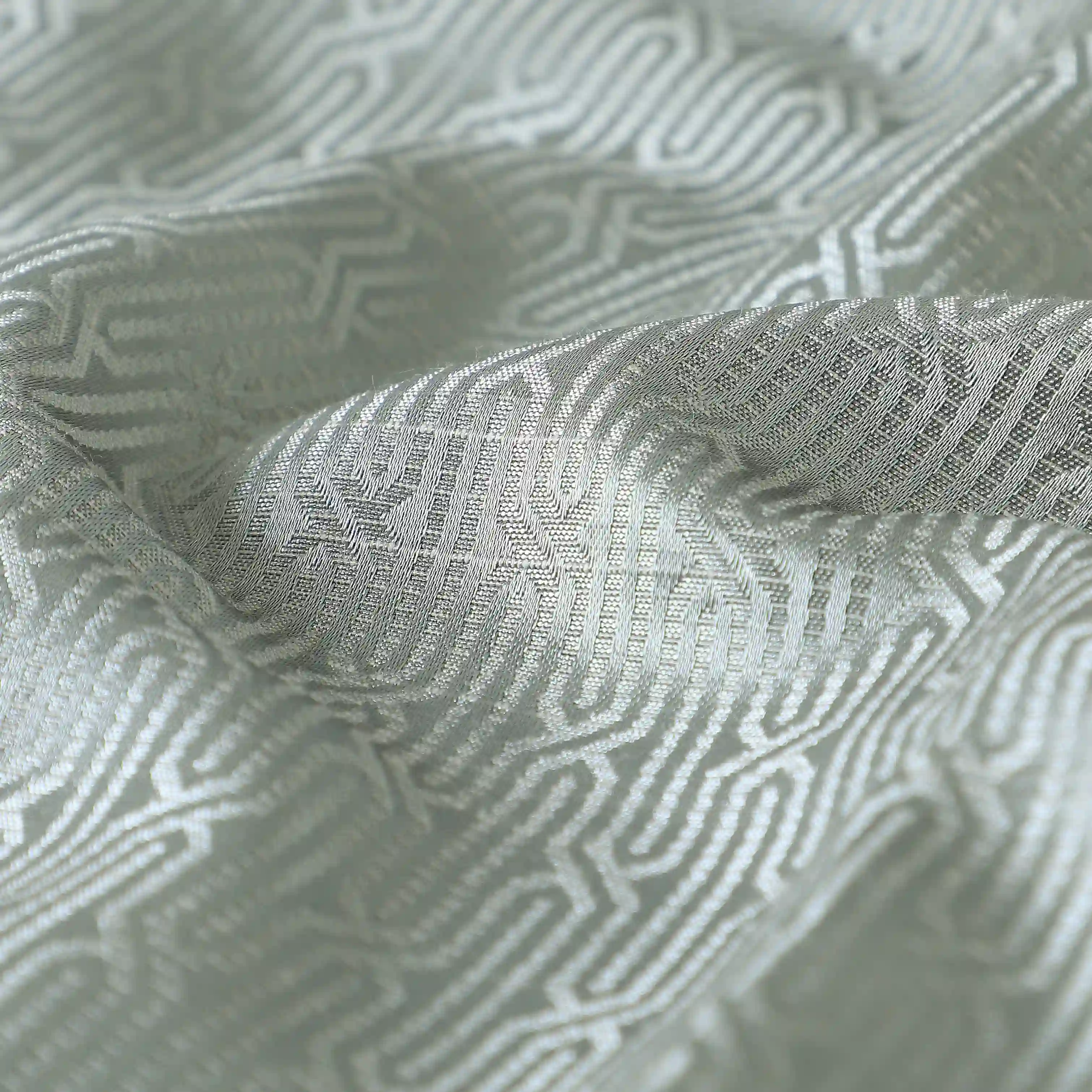 De Jacquard - Classic Set Of 2 Jacquard Readymade Curtains | Layered Lines - Image 27