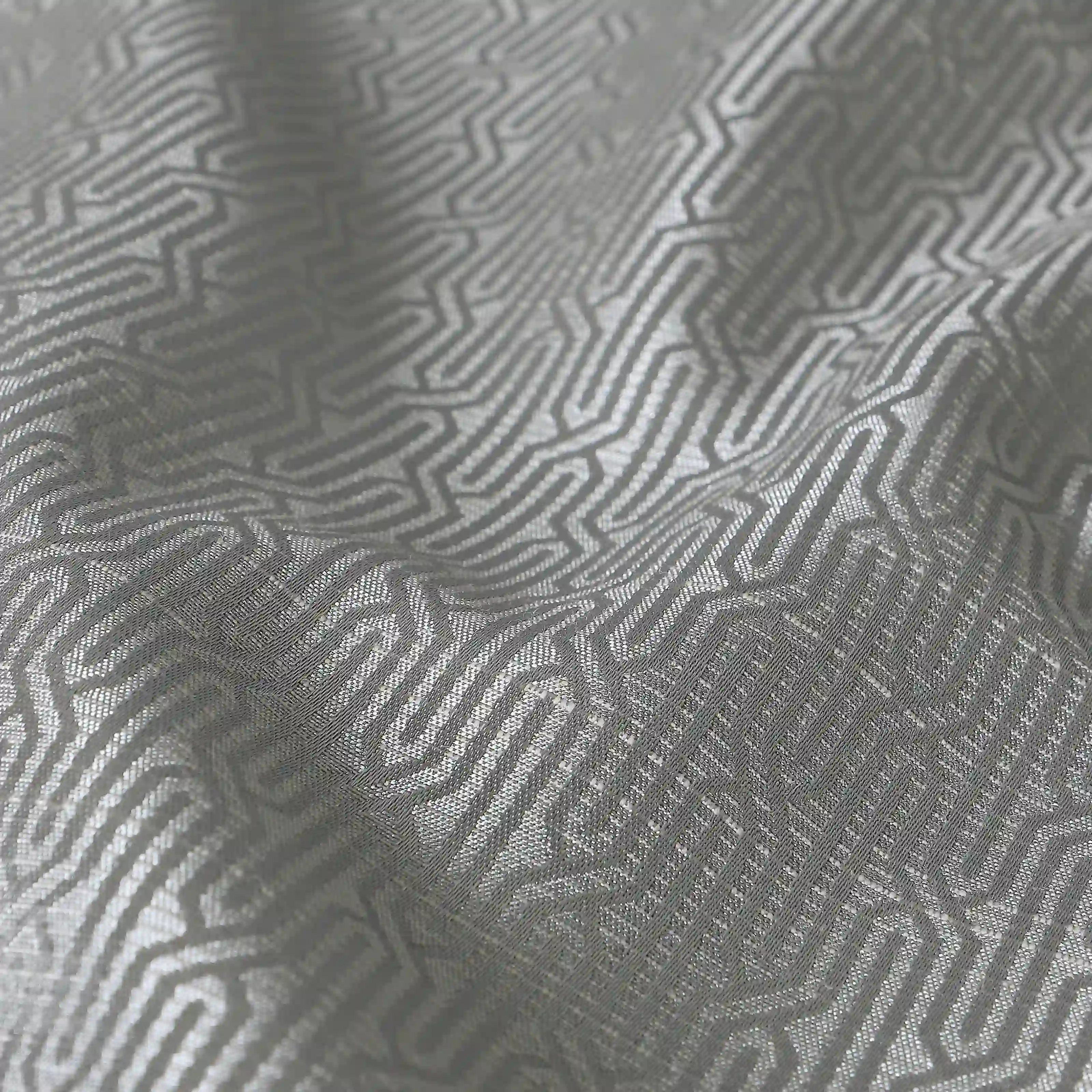 De Jacquard - Classic Set Of 2 Jacquard Readymade Curtains | Layered Lines - Image 31