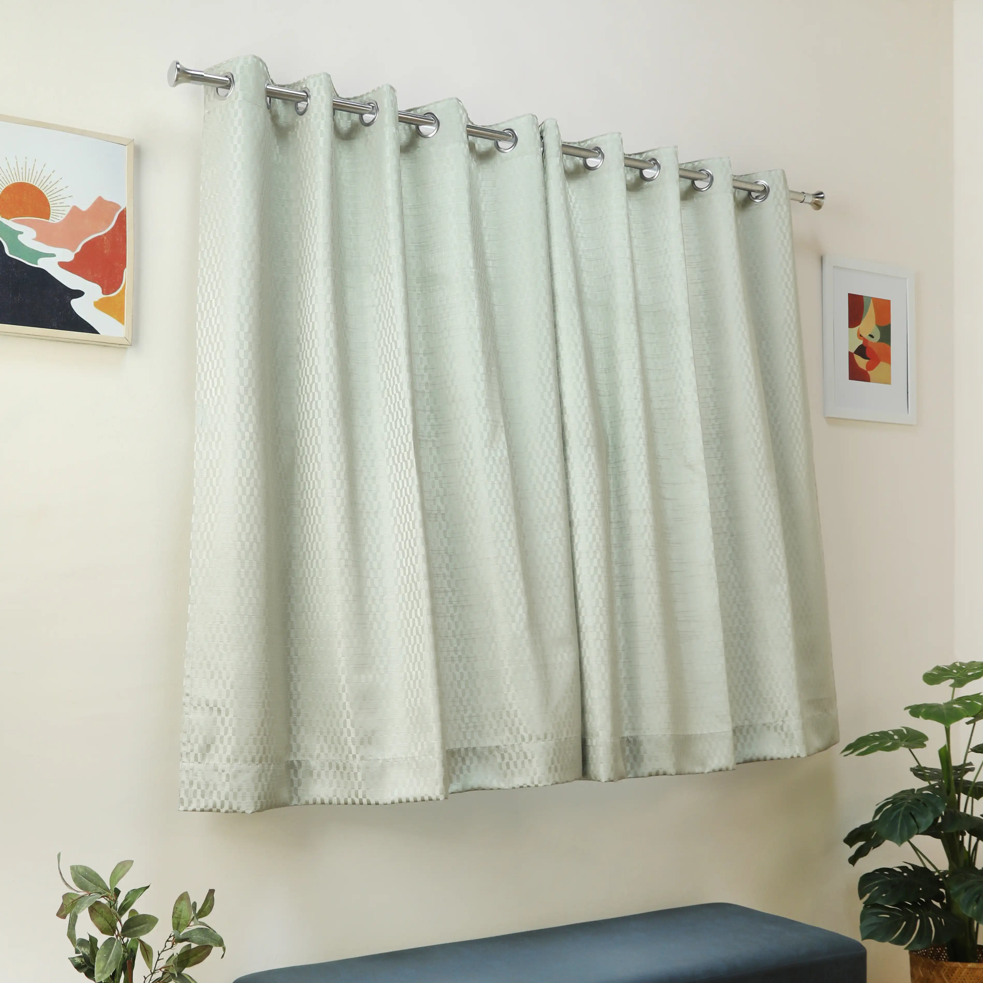 De Jacquard - Classic Set Of 2 Jacquard Readymade Curtains | Rolling Rhythm - Image 13