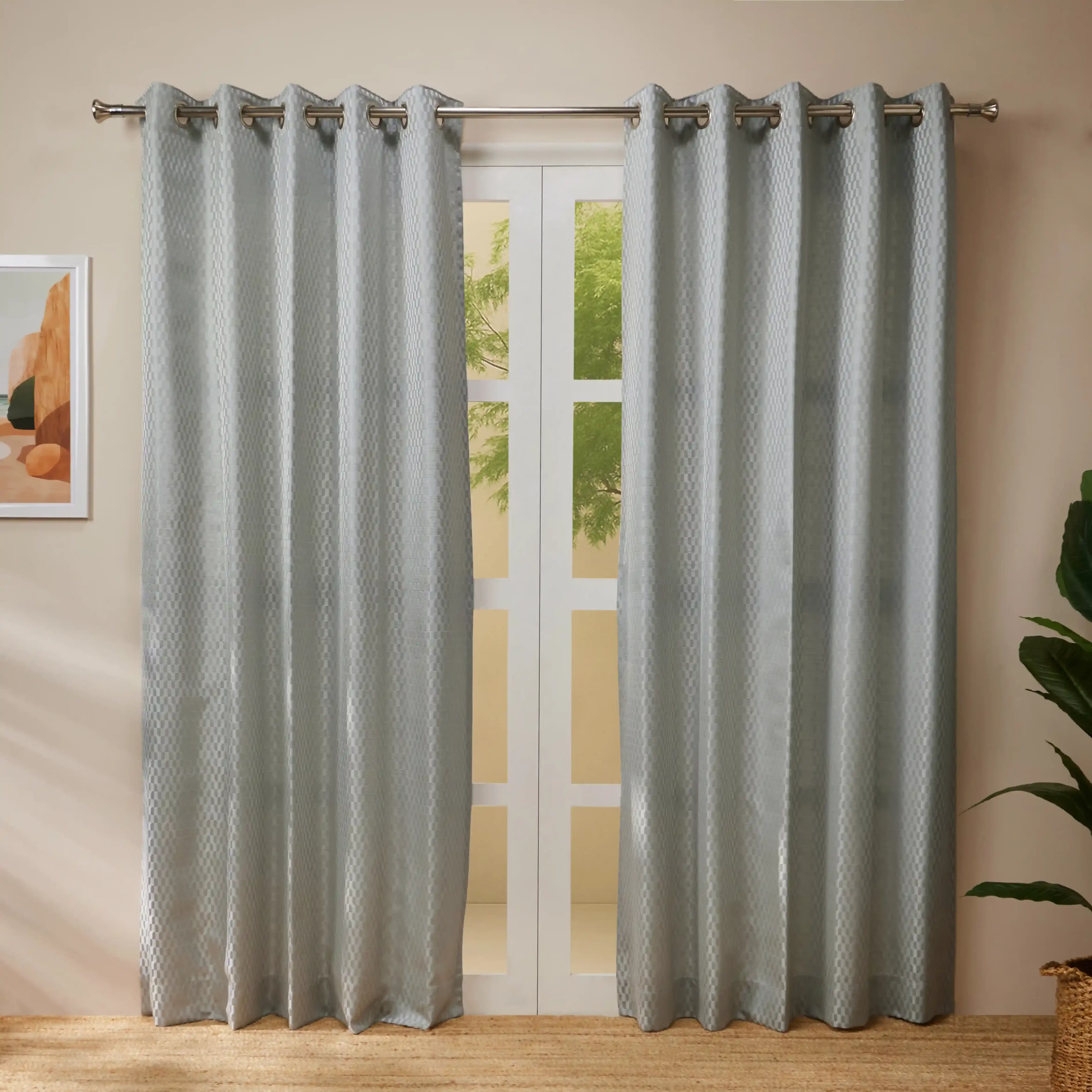 De Jacquard - Classic Set Of 2 Jacquard Readymade Curtains | Rolling Rhythm - Image 21