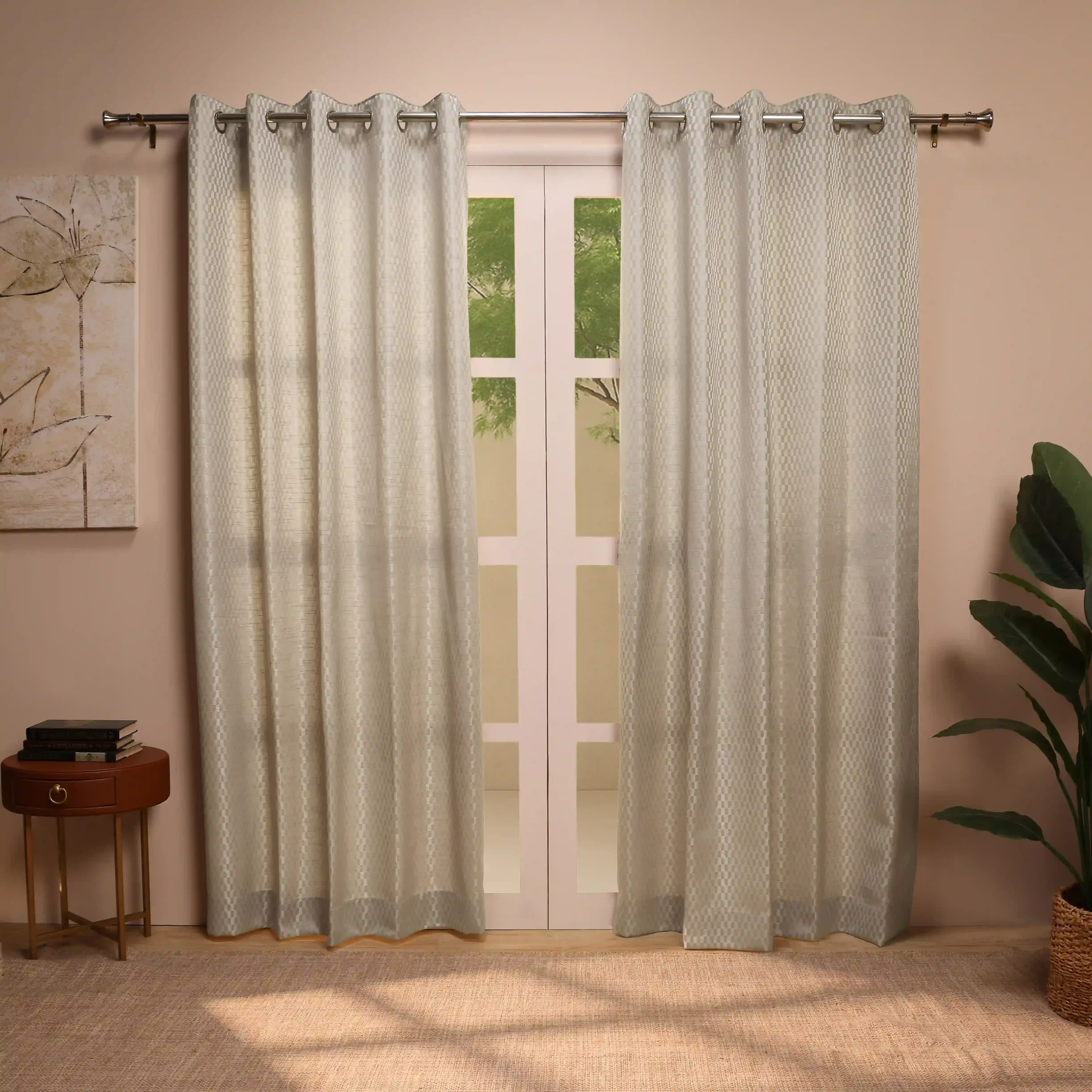 De Jacquard - Classic Set Of 2 Jacquard Readymade Curtains | Rolling Rhythm - Image 9