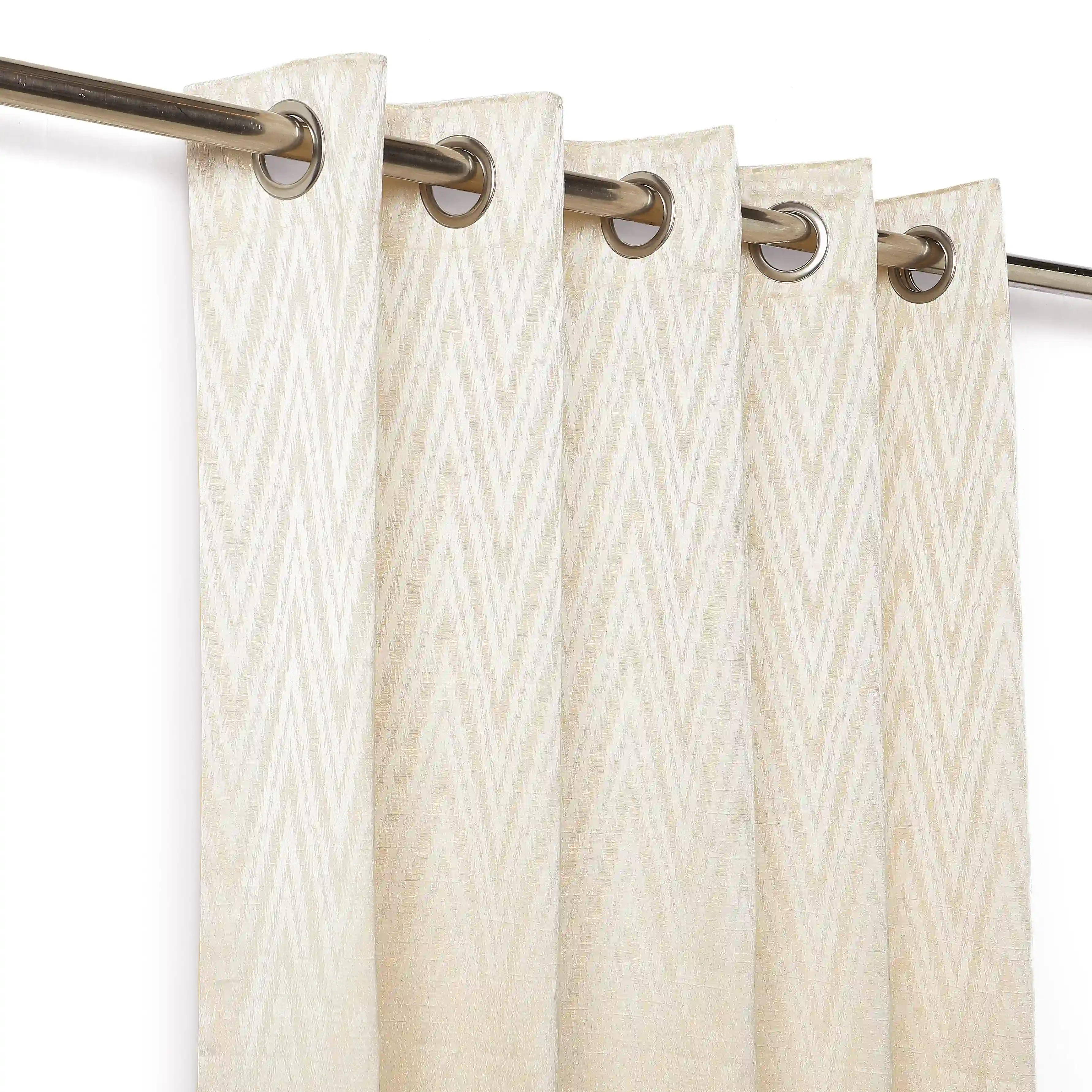 De Jacquard - Classic Set Of 2 Jacquard Readymade Curtains | Tidal Chevron - Image 18