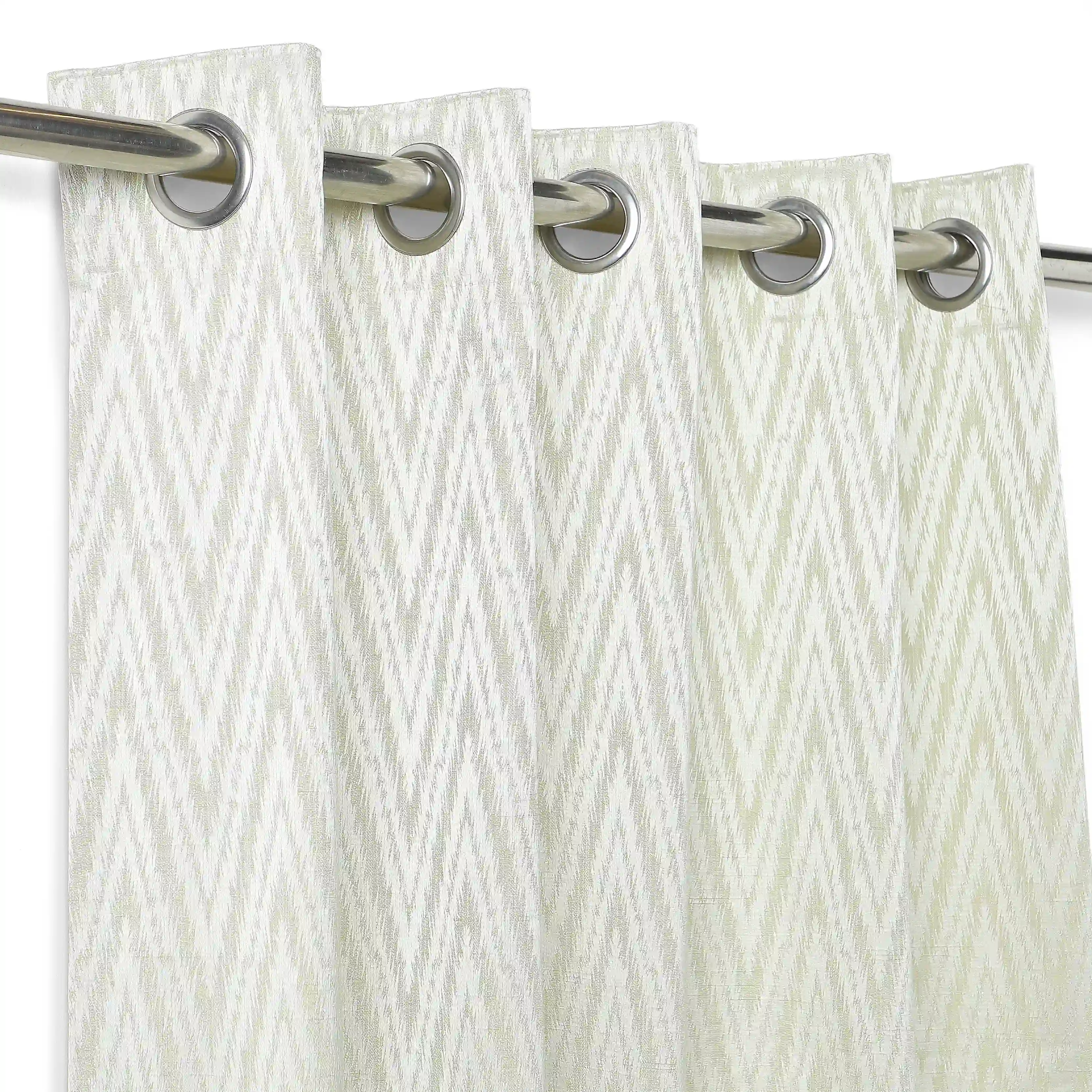 De Jacquard - Classic Set Of 2 Jacquard Readymade Curtains | Tidal Chevron - Image 22