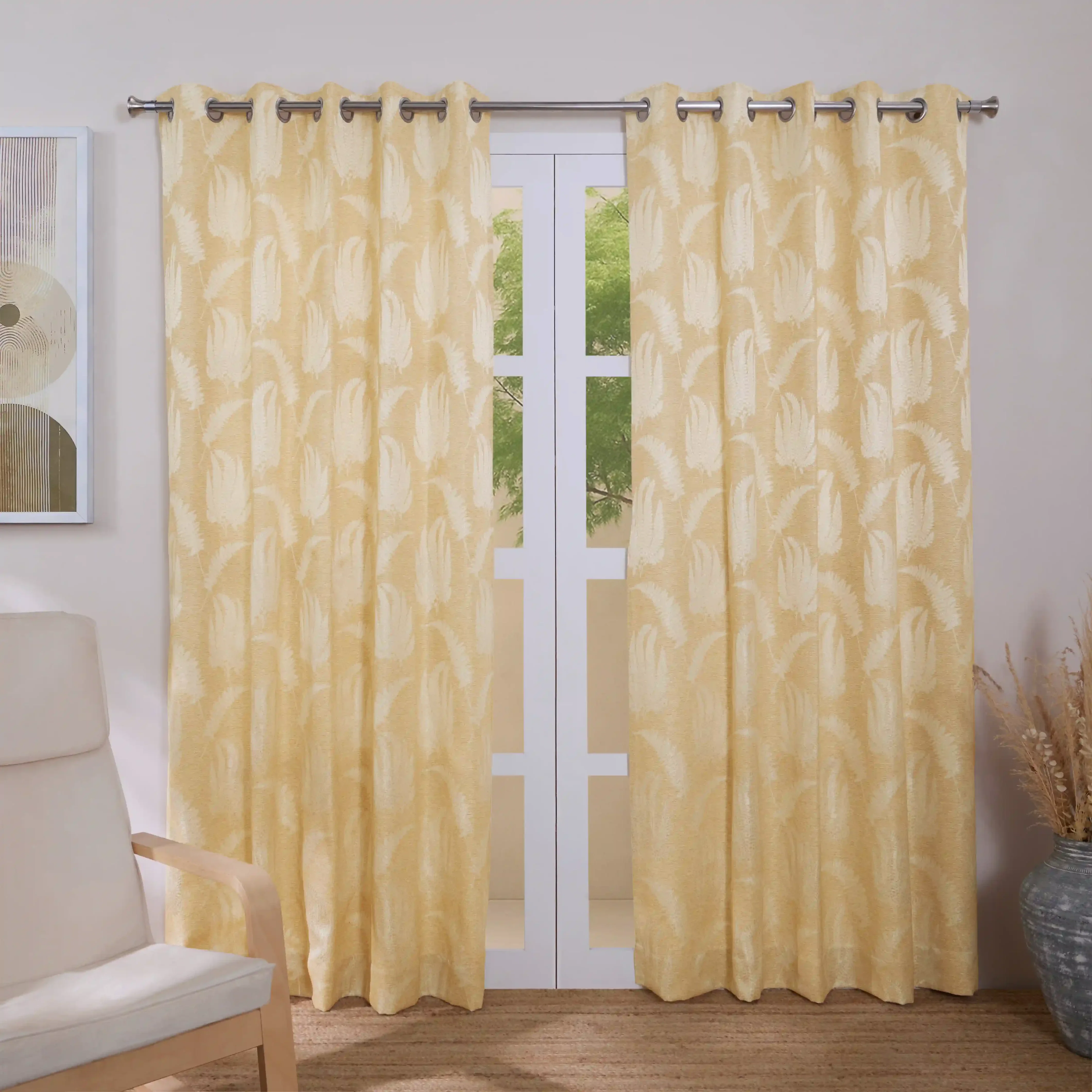 De Jacquard - Classic Set Of 2 Jacquard Readymade Curtains | Tropical Whisper - Image 17