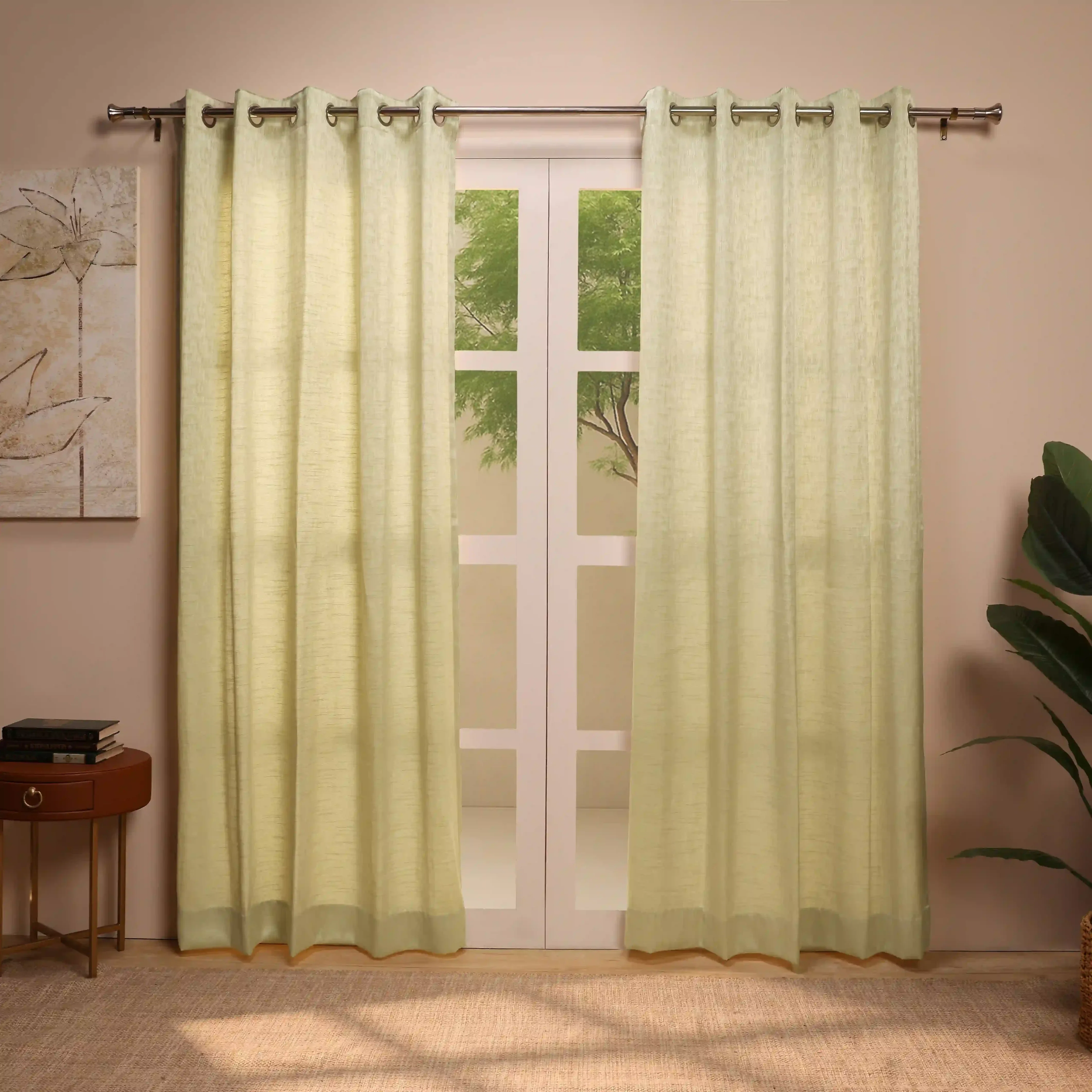 De Jacquard - Classic Set Of 2 Jacquard Readymade Curtains | Urban Melange - Image 29