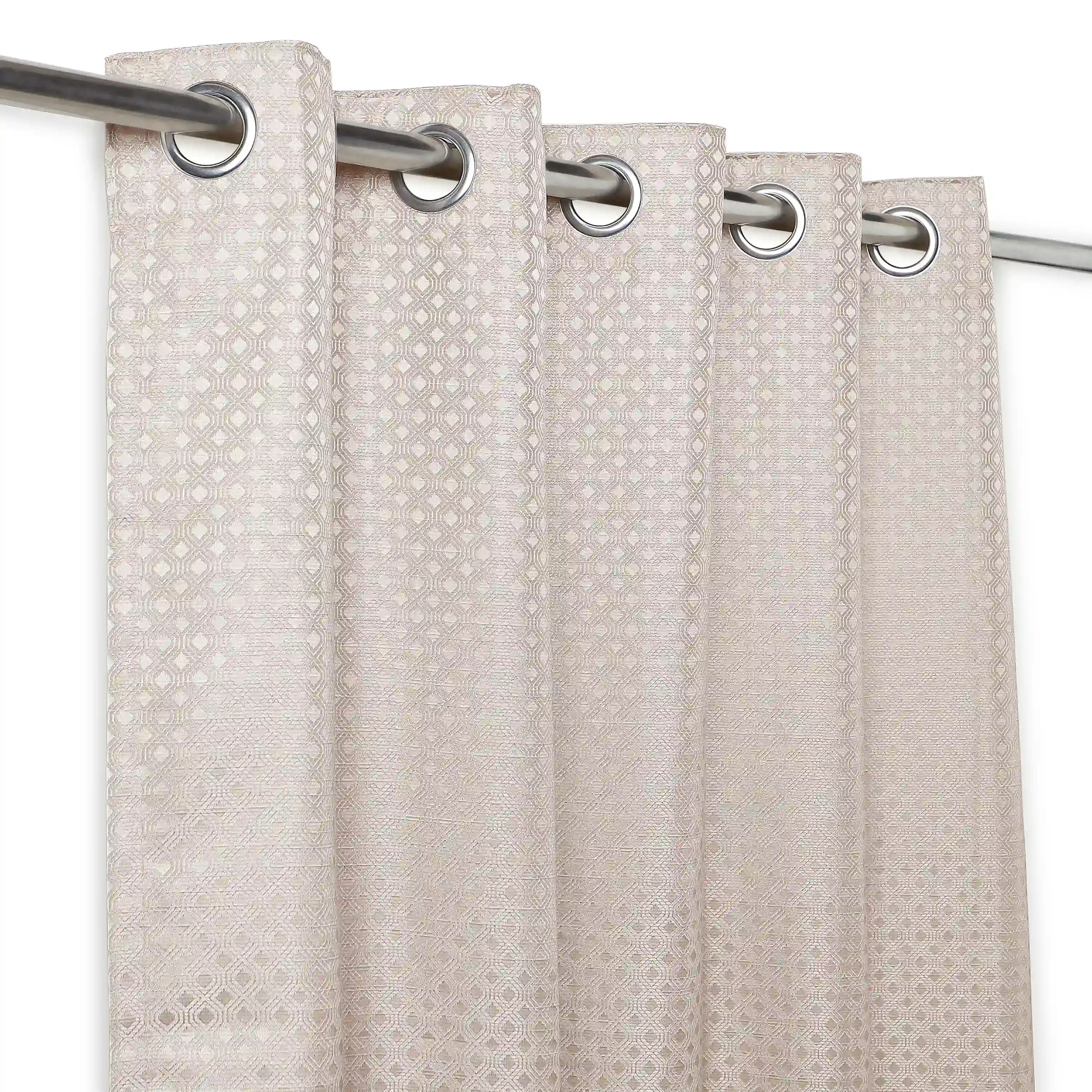 De Jacquard - Classic Set Of 2 Jacquard Readymade Curtains | Wavy Heritage - Image 6