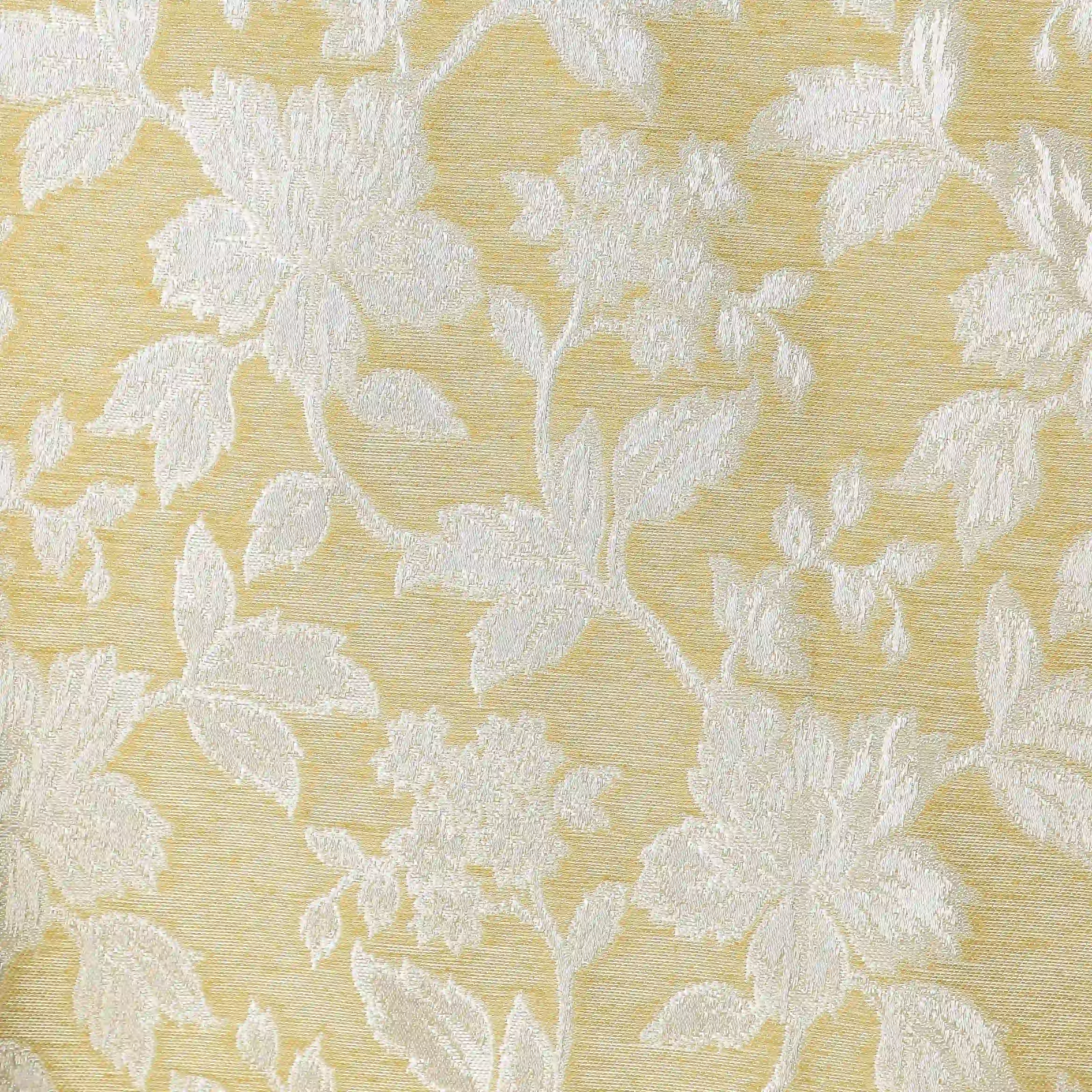 De Jacquard - Luxe Set Of 2 Jacquard Readymade Curtains | Monochrome Flora - Image 32