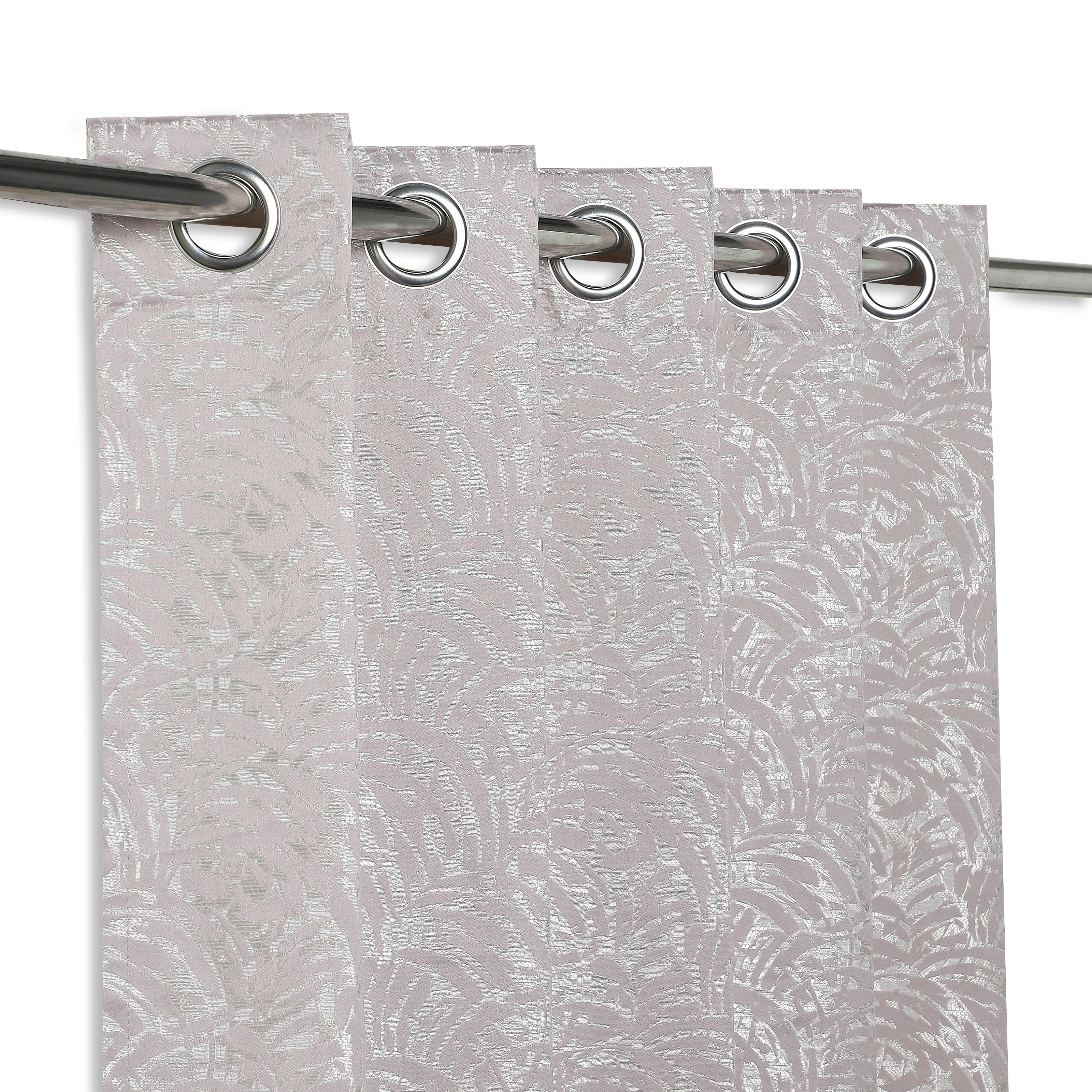De Jacquard - Luxe Set Of 2 Jacquard Readymade Curtains | Natural Imprint - Image 18