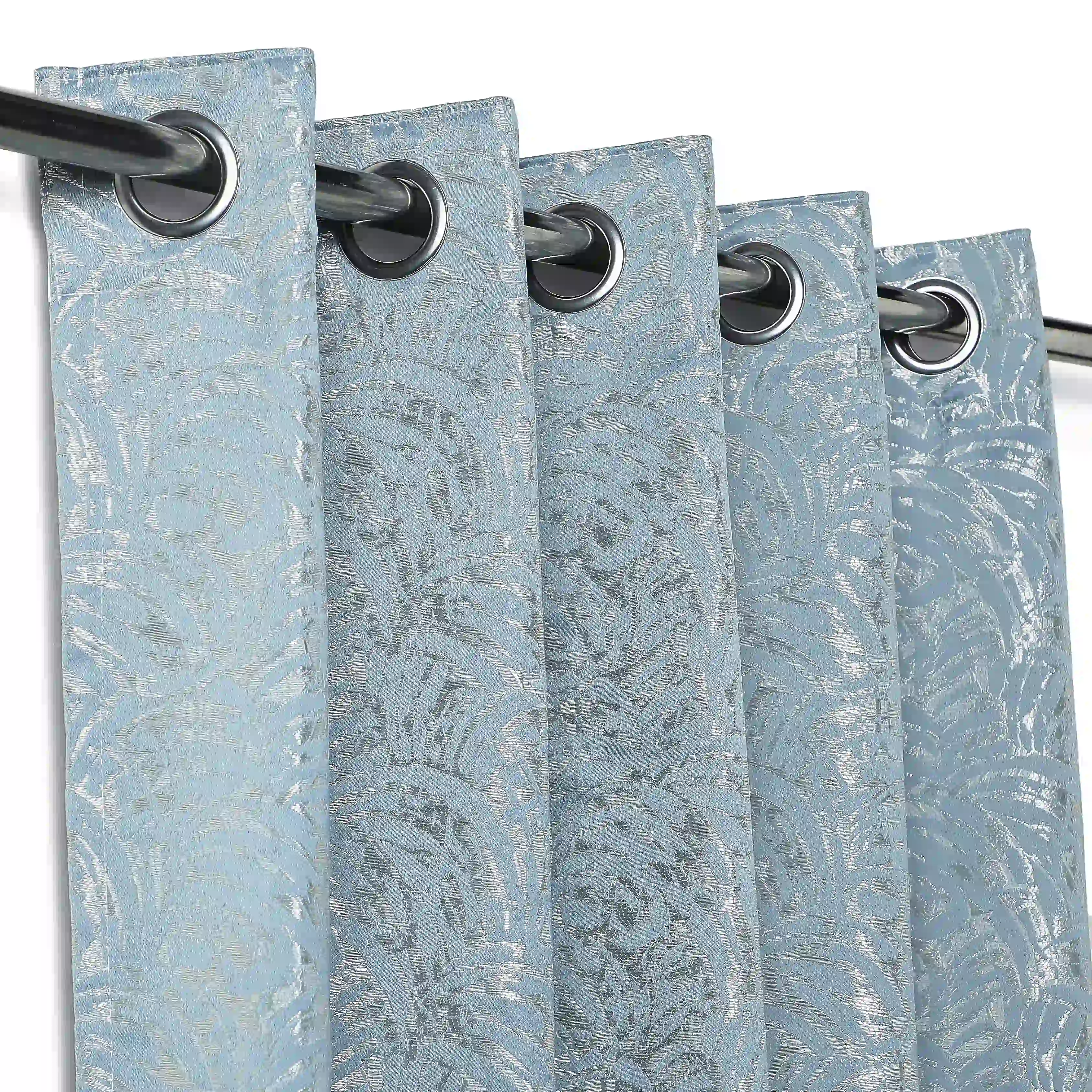 De Jacquard - Luxe Set Of 2 Jacquard Readymade Curtains | Natural Imprint - Image 34