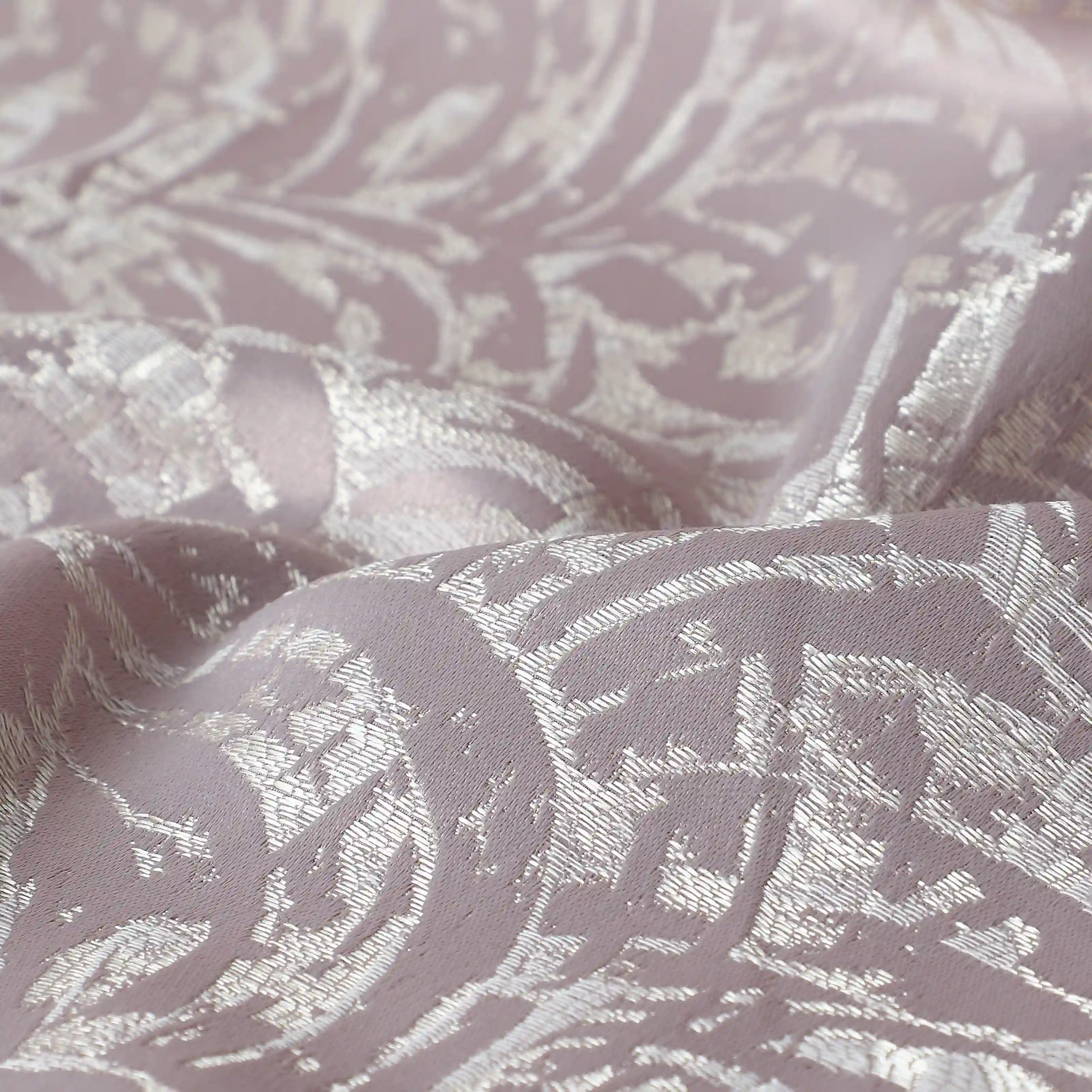 De Jacquard - Luxe Set Of 2 Jacquard Readymade Curtains | Natural Imprint - Image 43