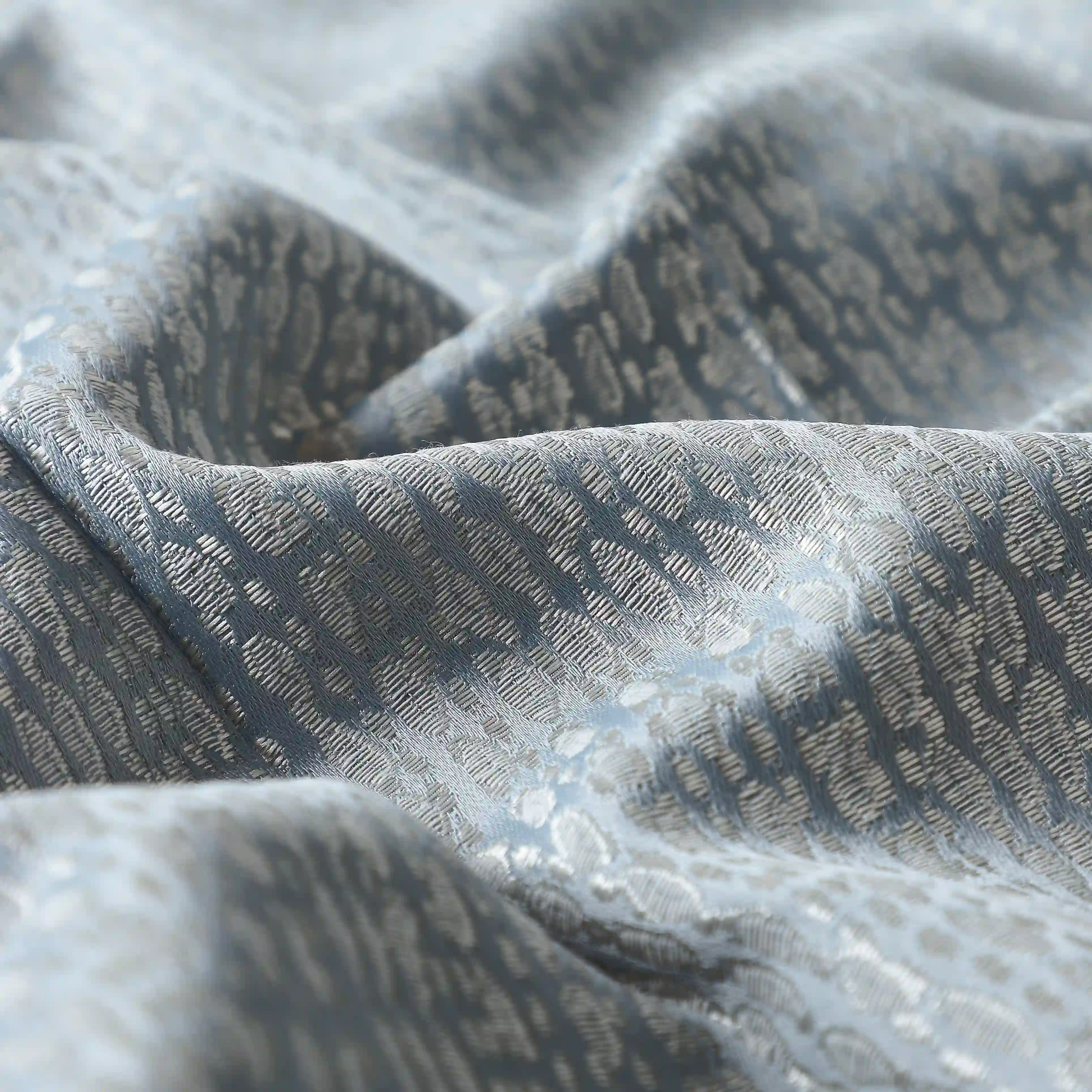 De Jacquard - Luxe Set Of 2 Jacquard Readymade Curtains | Natural Imprint - Image 47