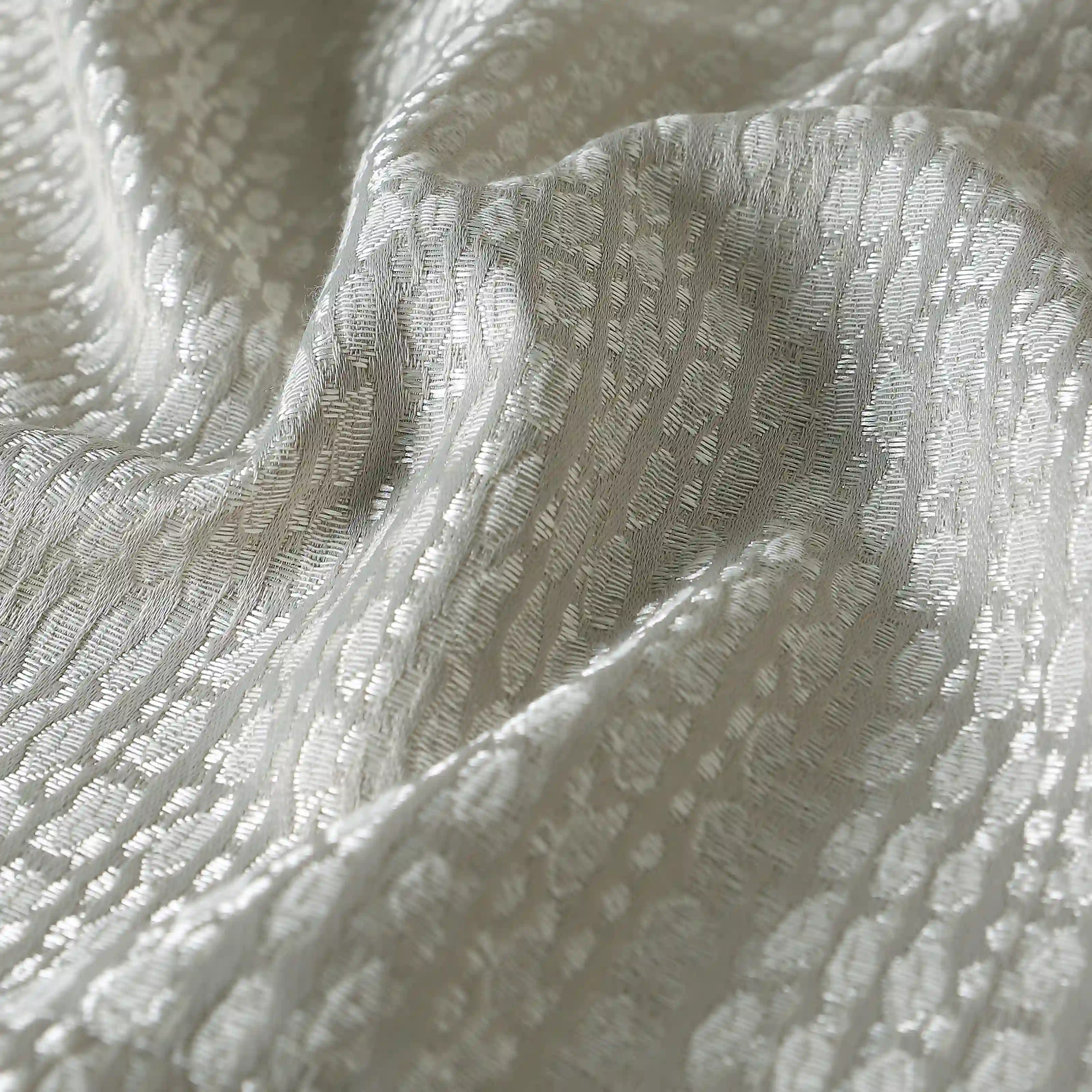 De Jacquard - Luxe Set Of 2 Jacquard Readymade Curtains | Natural Imprint - Image 59
