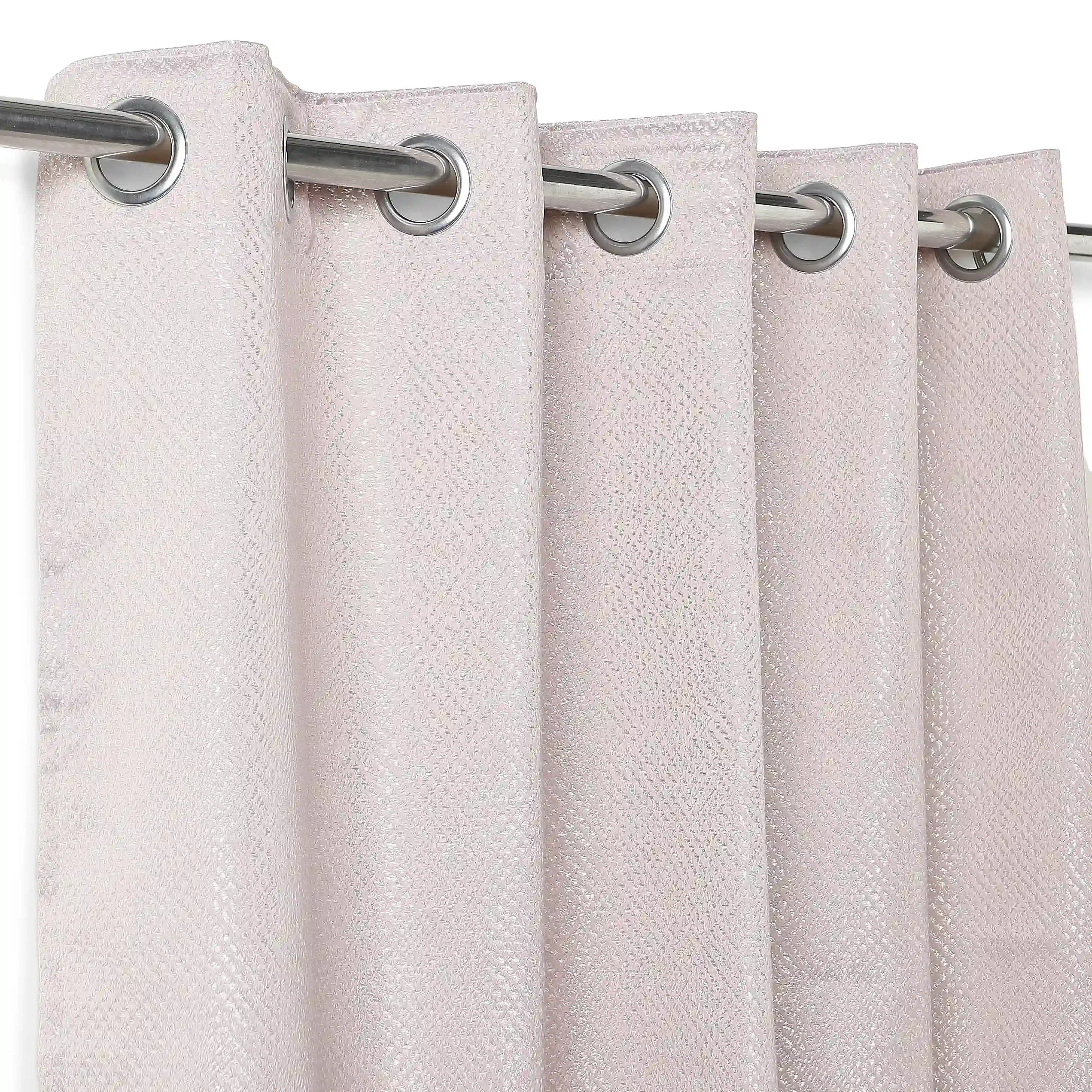 De Jacquard - Luxe Set Of 2 Jacquard Readymade Curtains | Natural Imprint - Image 62