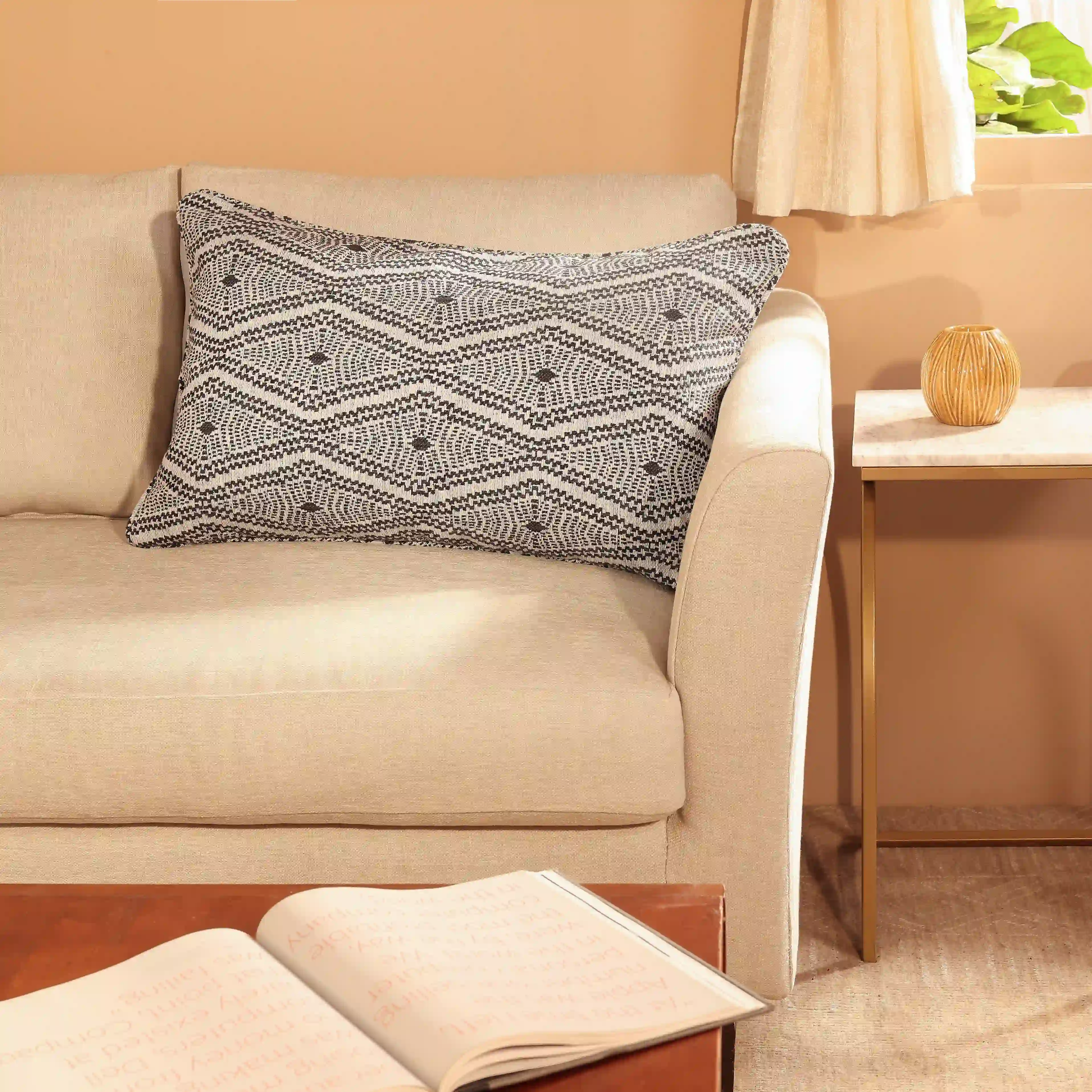 Espricia Woven Cushion Cover | Monochrome Threads - Image 34