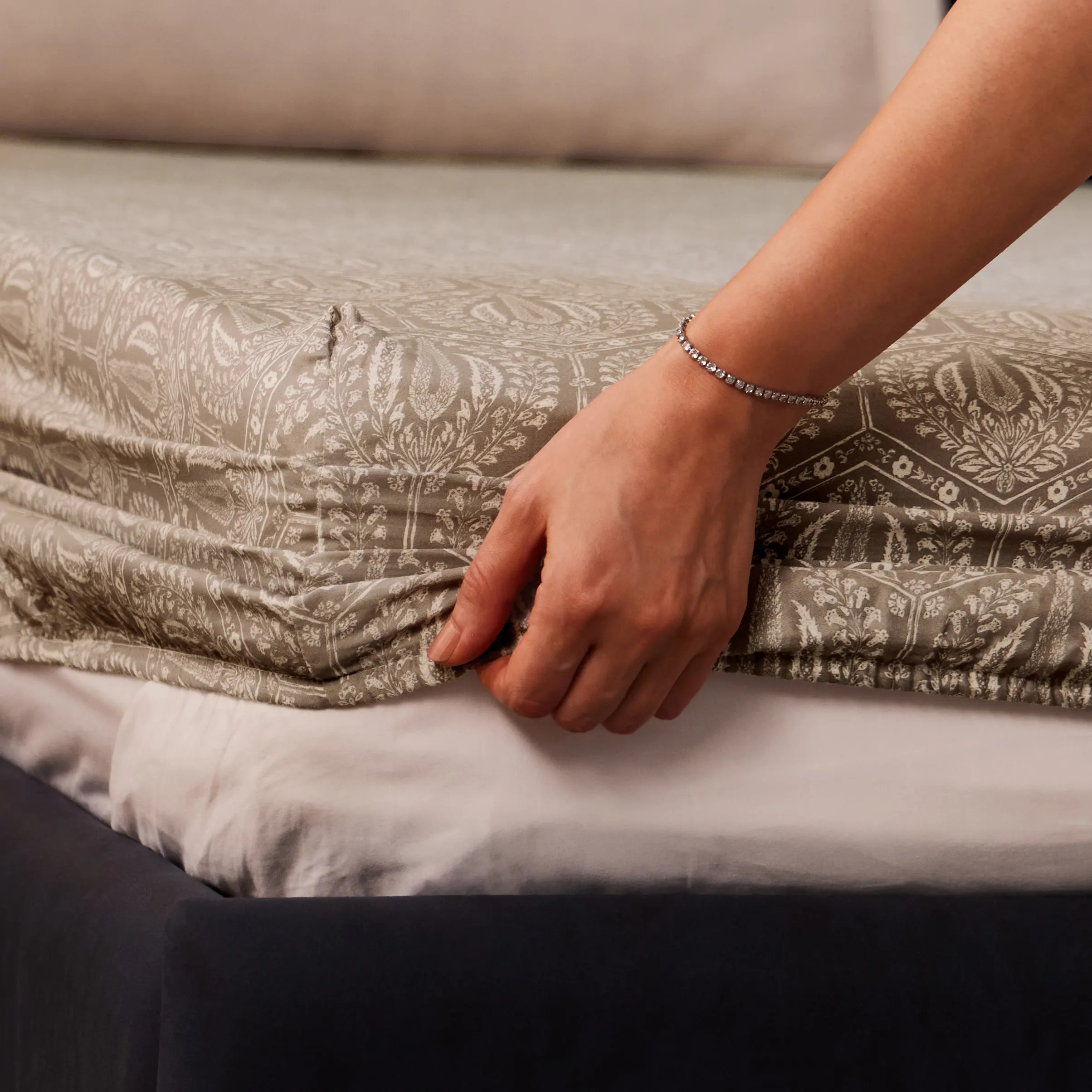 Fergana | 250TC Artistic Bohemian Printed Cotton Fitted Sheet Set  | Pillow Cover with Merrow Hem Treatment - Image 11