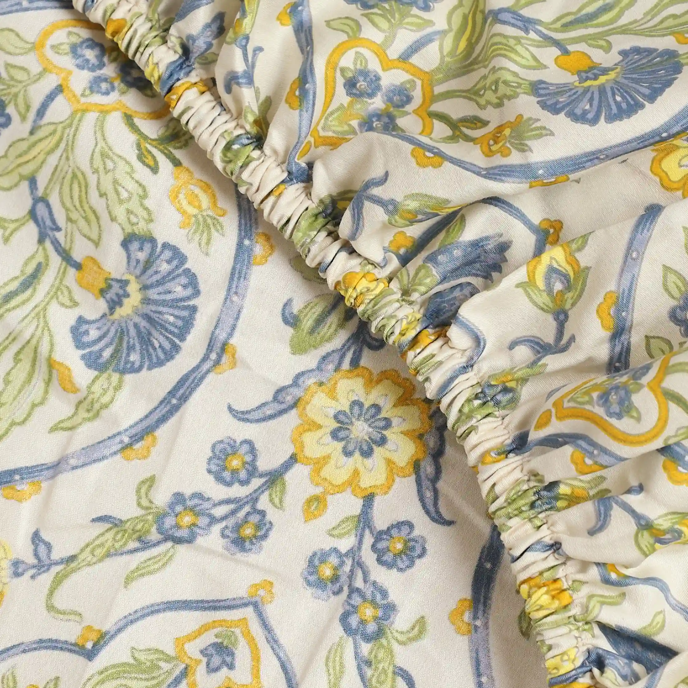 Fergana | 250TC Artistic Bohemian Printed Cotton Fitted Sheet Set  | Pillow Cover with Merrow Hem Treatment - Image 21