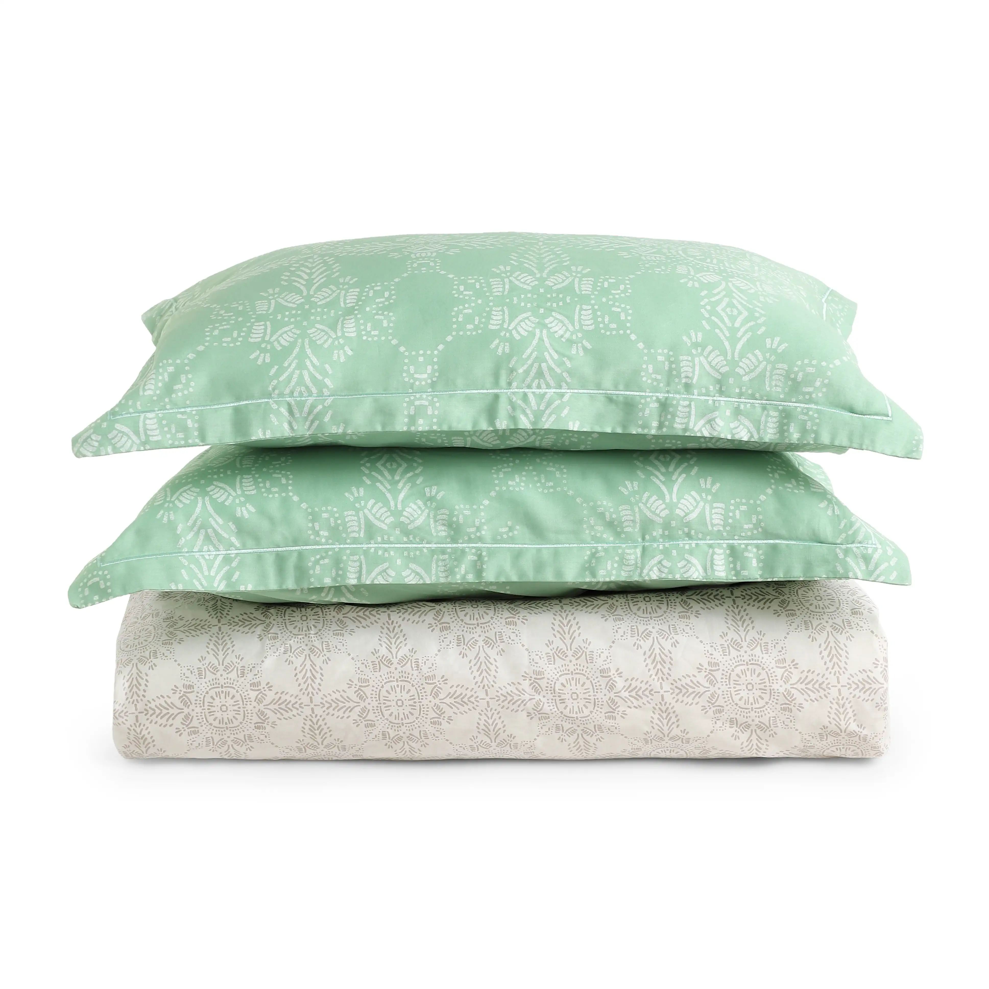 Fergana | 250TC Artistic Bohemian Printed Cotton Fitted Sheet Set  | Pillow Cover with Merrow Hem Treatment - Image 33