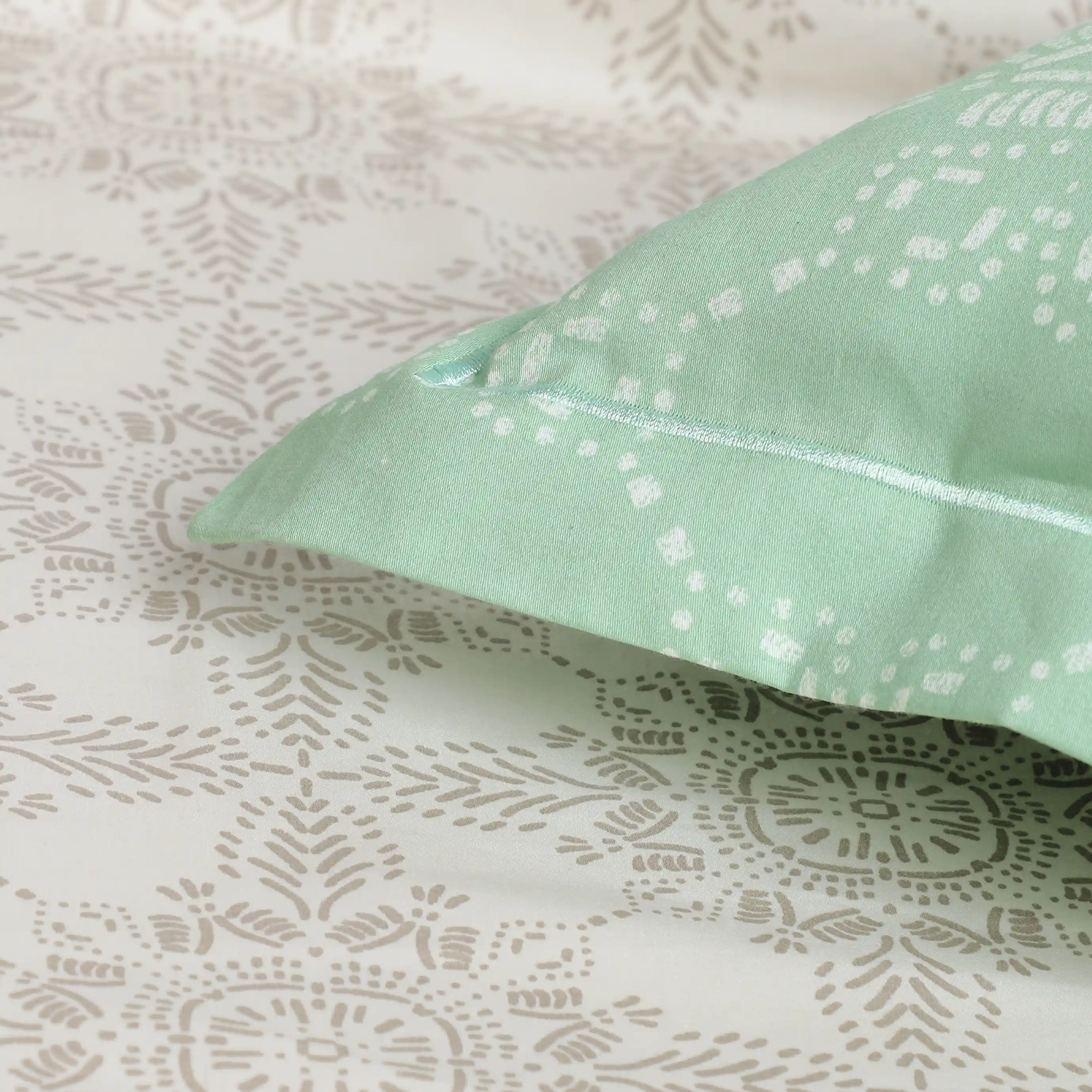 Fergana | 250TC Artistic Bohemian Printed Cotton Fitted Sheet Set  | Pillow Cover with Merrow Hem Treatment - Image 34