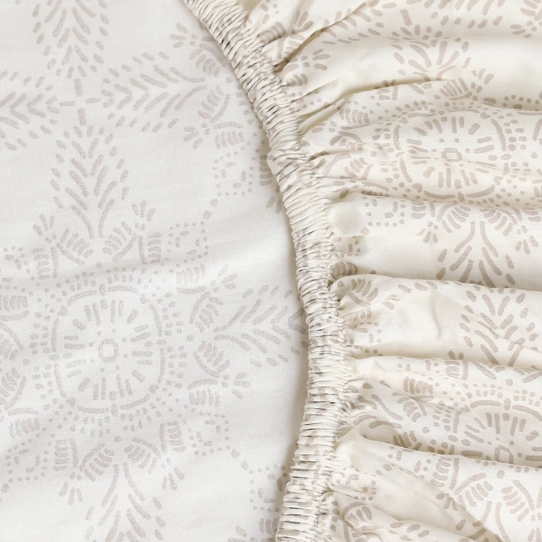 Fergana | 250TC Artistic Bohemian Printed Cotton Fitted Sheet Set  | Pillow Cover with Merrow Hem Treatment - Image 35