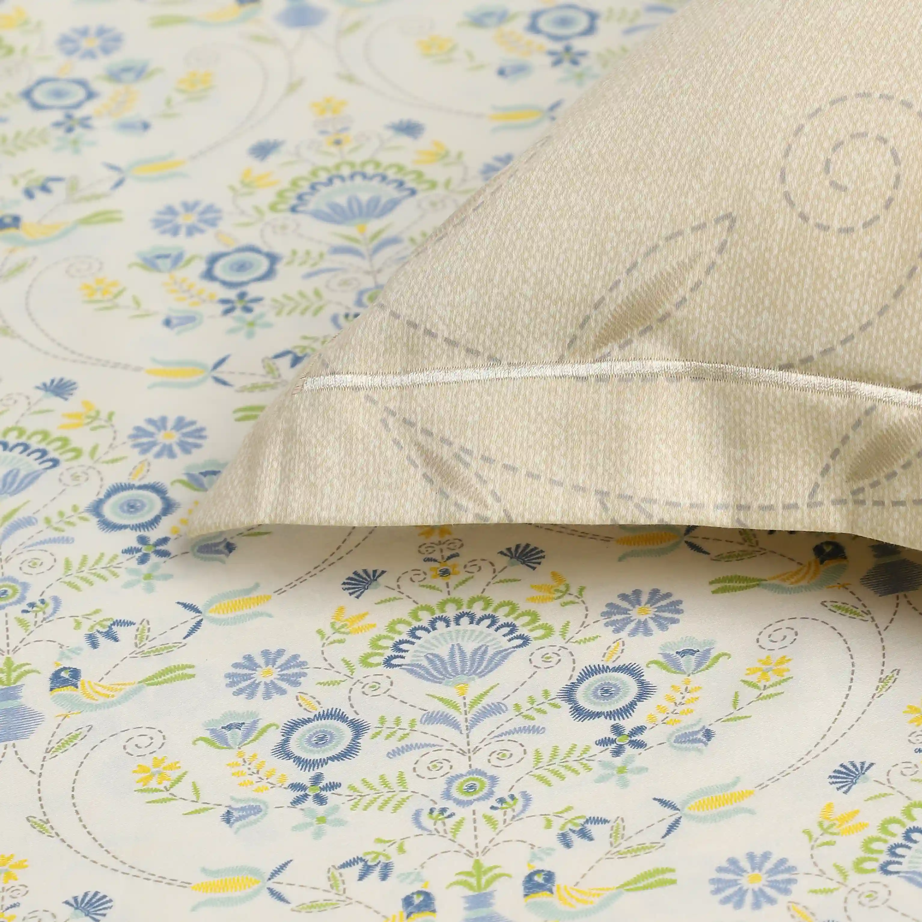 Fergana | 250TC Artistic Bohemian Printed Cotton Fitted Sheet Set  | Pillow Cover with Merrow Hem Treatment - Image 6