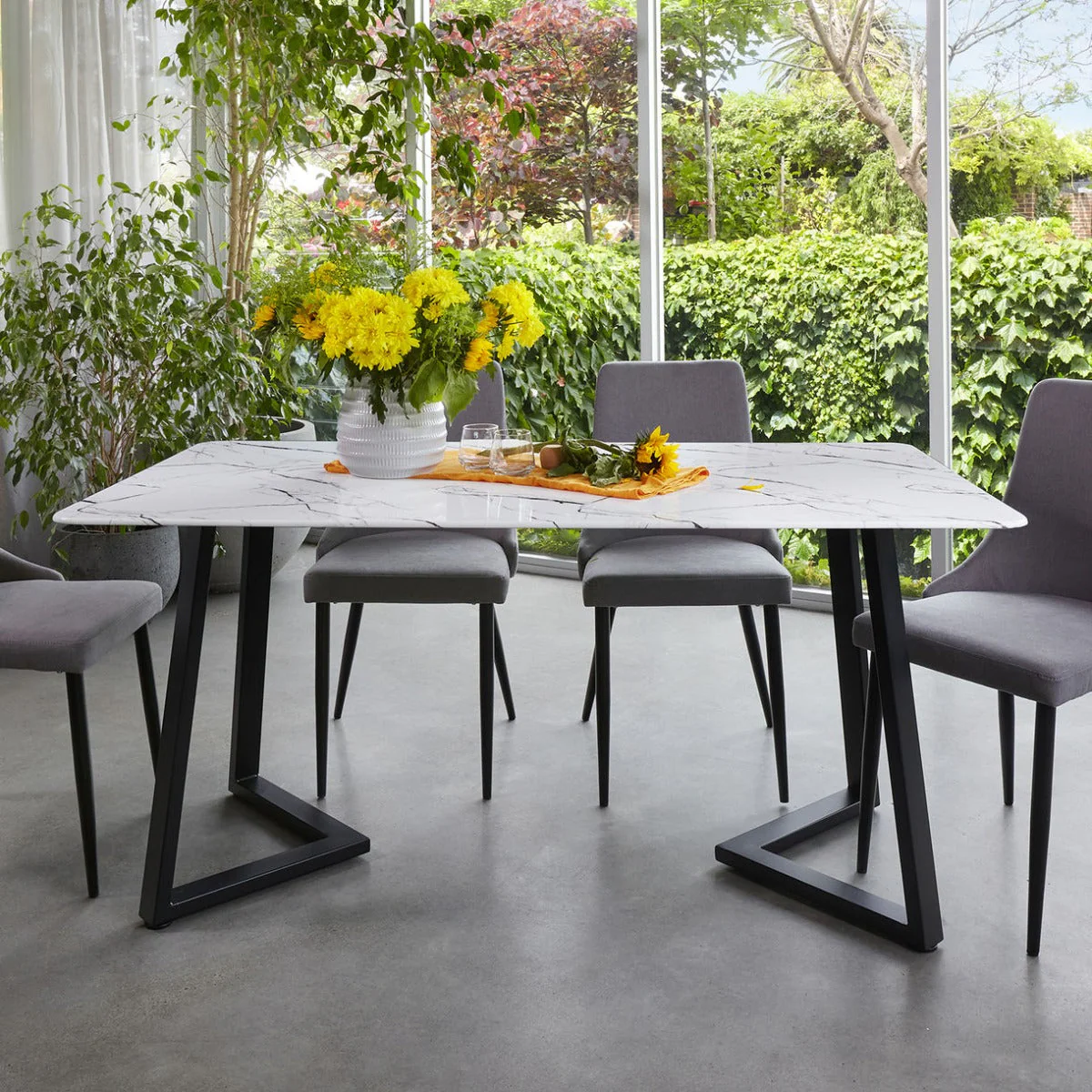 In & Out Marble 6 Seater Dining Table without Chairs, Marble Table Top