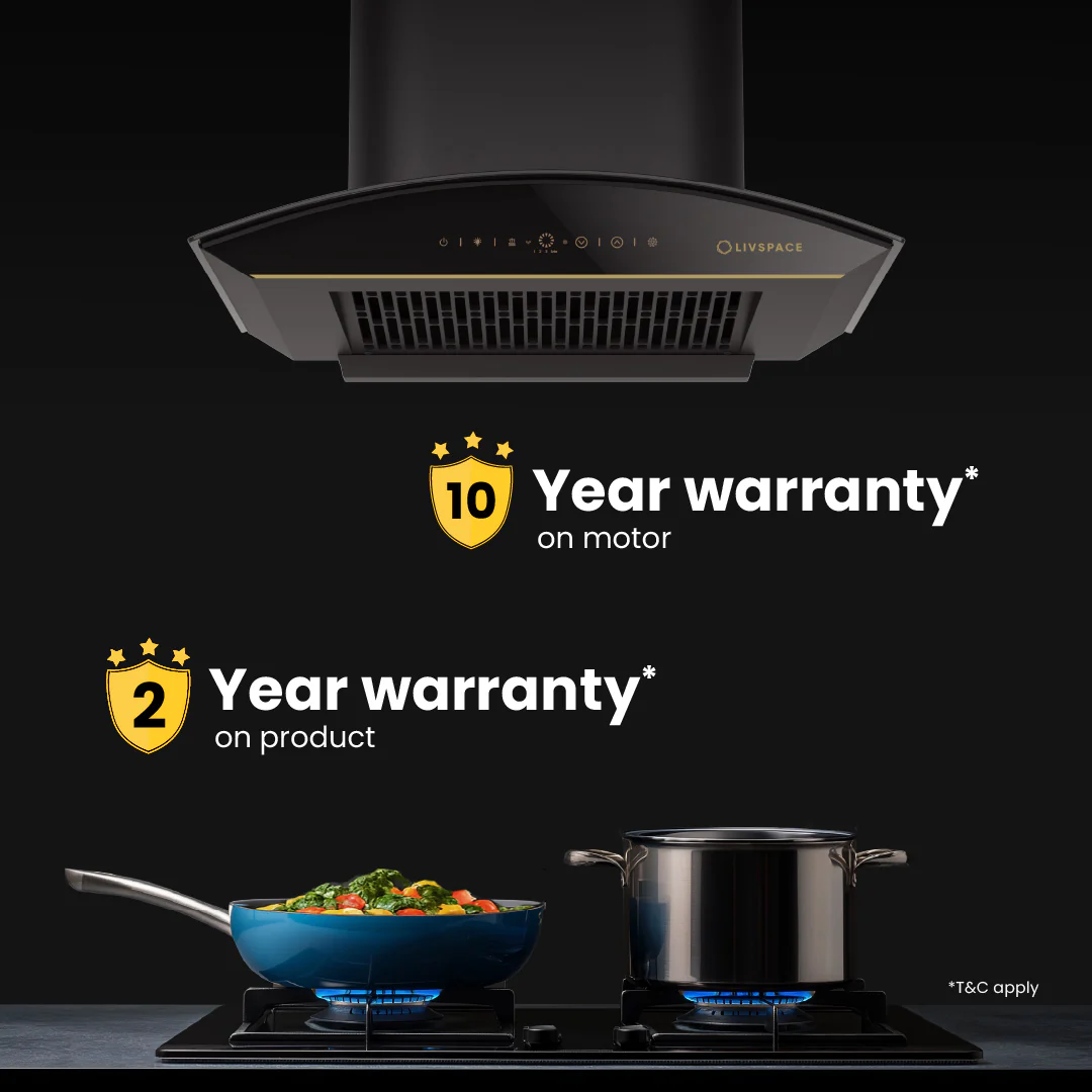 Intellia by Livspace AutoClean Curve Shape BLDC chimney 600mm size 1600m3/h suction power (Ducted) | Intellia CH C 60 - Image 6