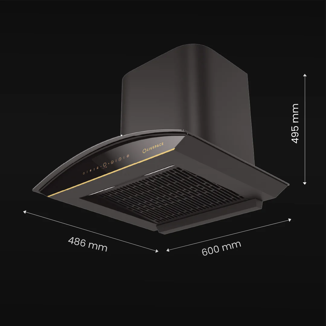 Intellia by Livspace AutoClean Curve Shape BLDC chimney 600mm size 1600m3/h suction power (Ducted) | Intellia CH C 60 - Image 8
