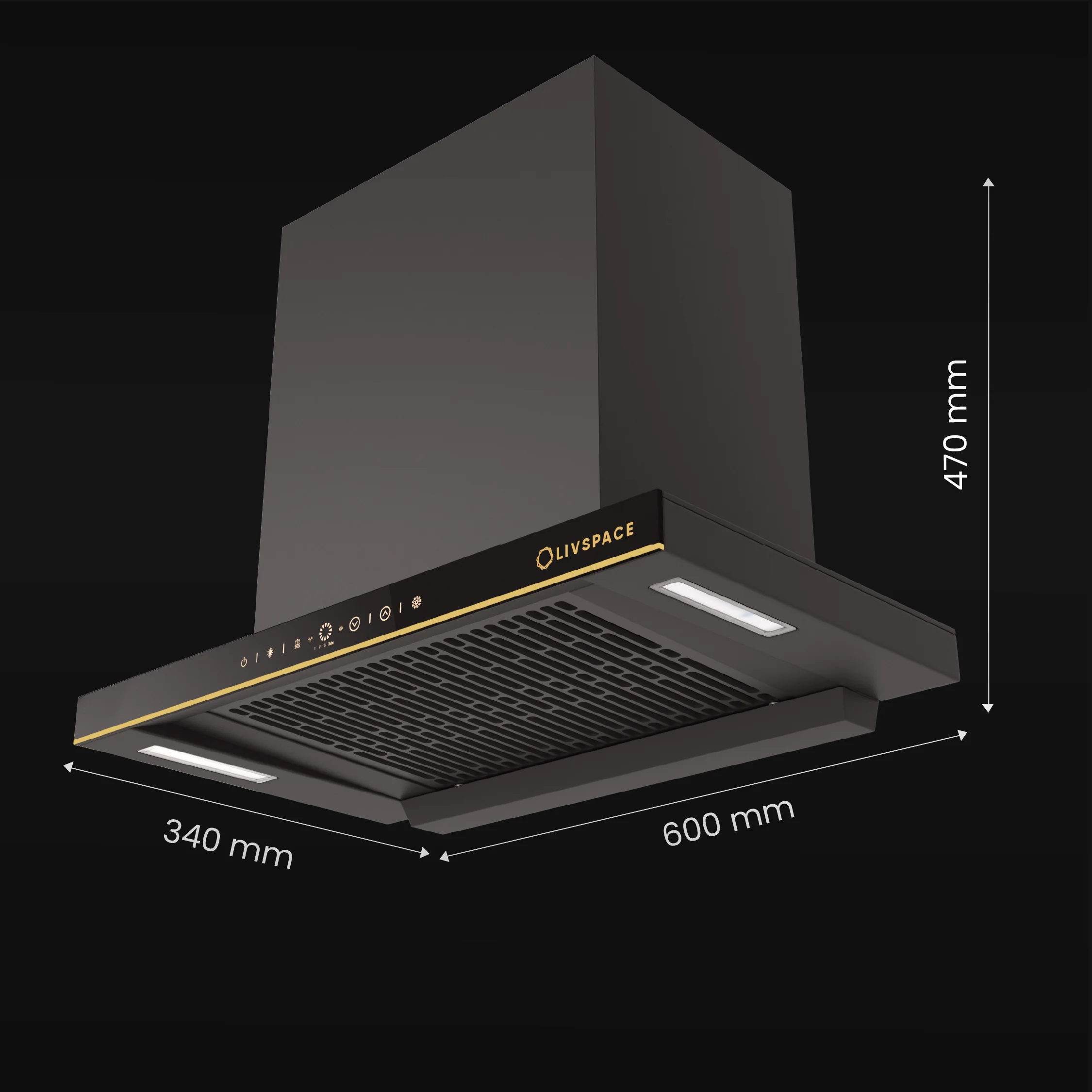 Intellia by Livspace AutoClean Curve Shape BLDC chimney 600mm size 1600m3/h suction power (Ducted) | Intellia CH T 60 - Image 8